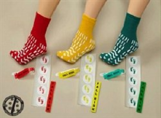 The Pillow Factory Division 90381 - Confetti Treads® Risk Management Patient Safety Footwear, Yellow, Large - 12/Dozen, 48/Case
