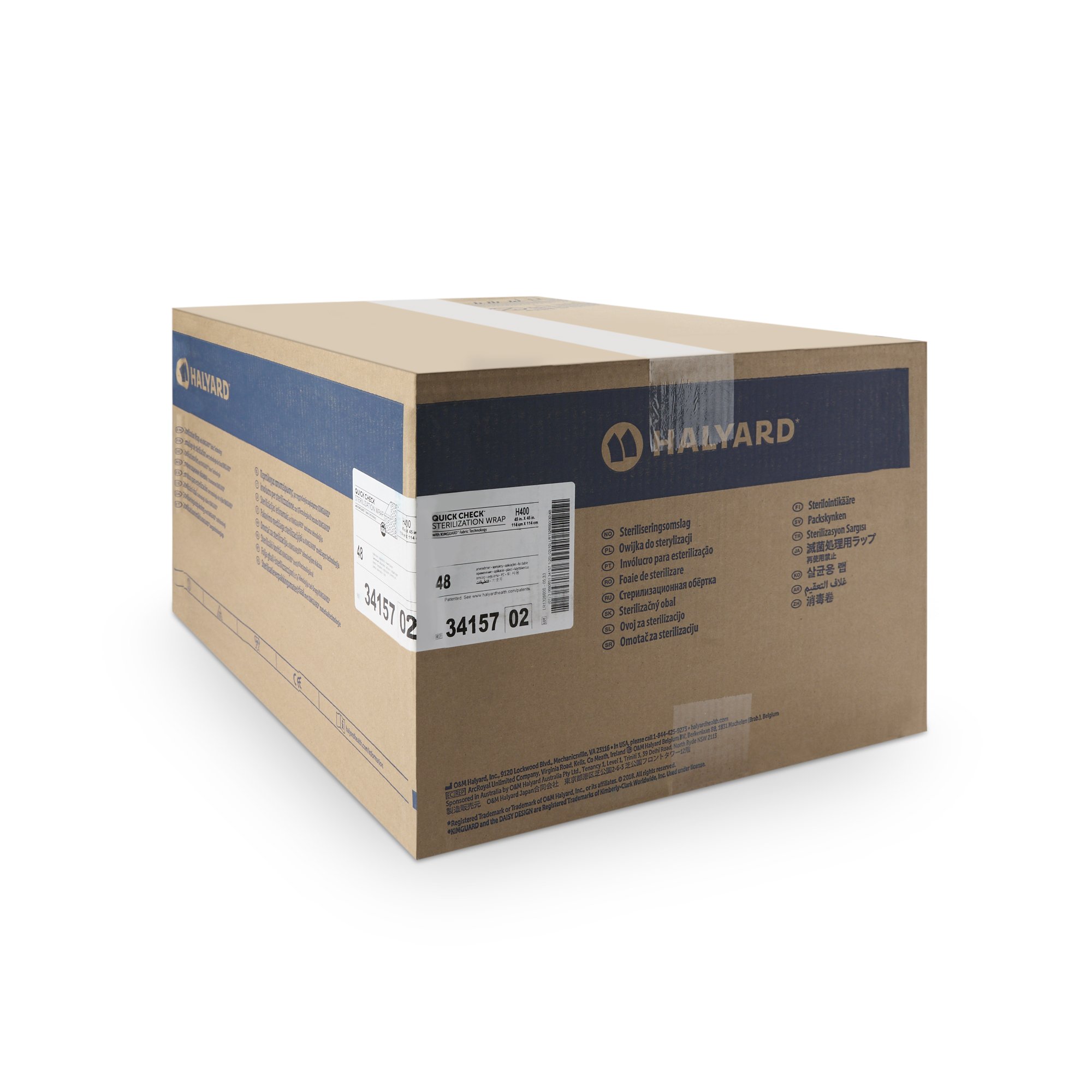 O&M Halyard Inc 34157 - Quick Check H400 Sterilization Wrap, 45 x 45 Inch - 24/Bag, 48/Case