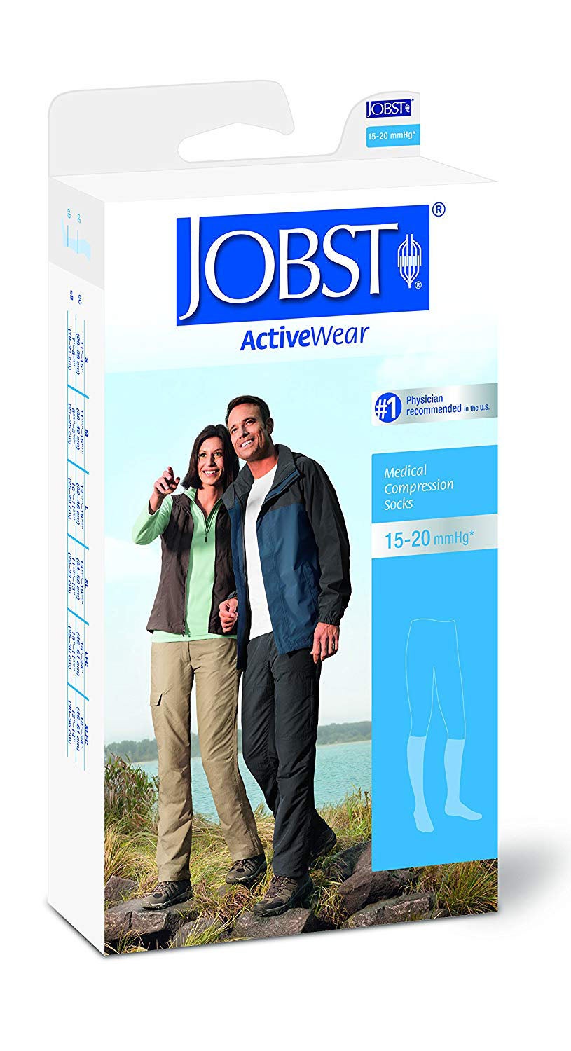 BSN Medical - 110479 Compression Socks Jobst® ActiveWear Knee High Small Cool White Closed Toe