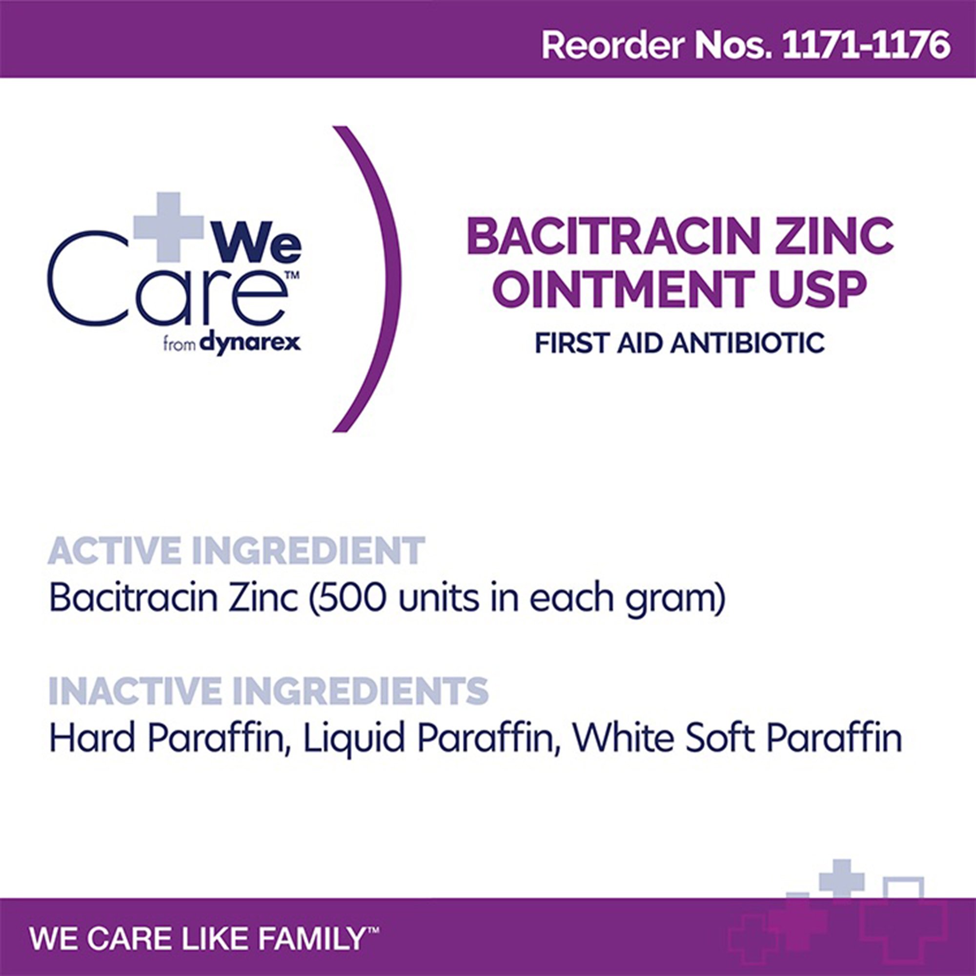Dynarex 1176 - dynarex Bacitracin Zinc First Aid Antibiotic, 15 oz. Jar - 1/Each, 12/Case