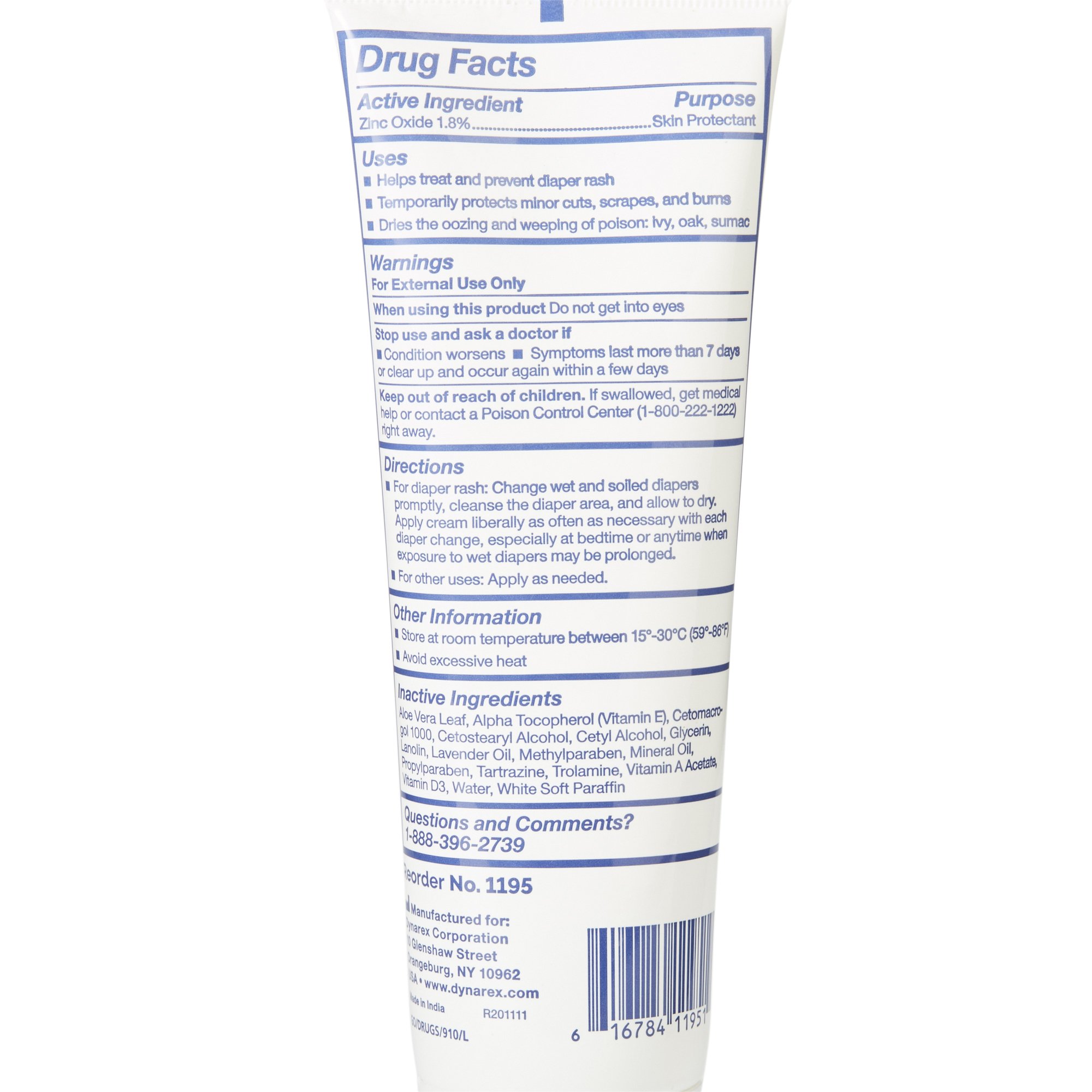 Dynarex 1195 - DynaShield® w/ Dimethicone Skin Protectant Barrier Cream, 4 oz. Tube - 1/Each, 24/Case