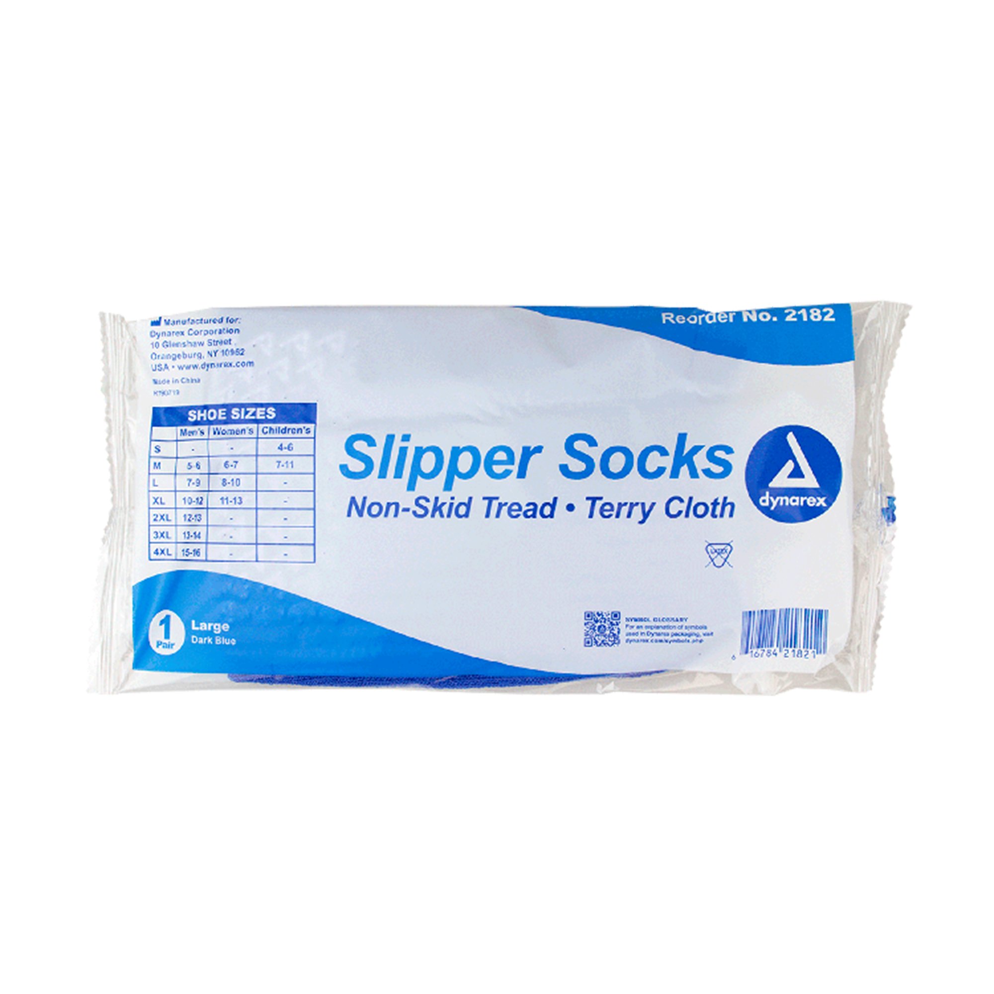 Dynarex 2182 - dynarex® Single Tread Slipper Socks, Large, Blue - 1/Each, 48/Case