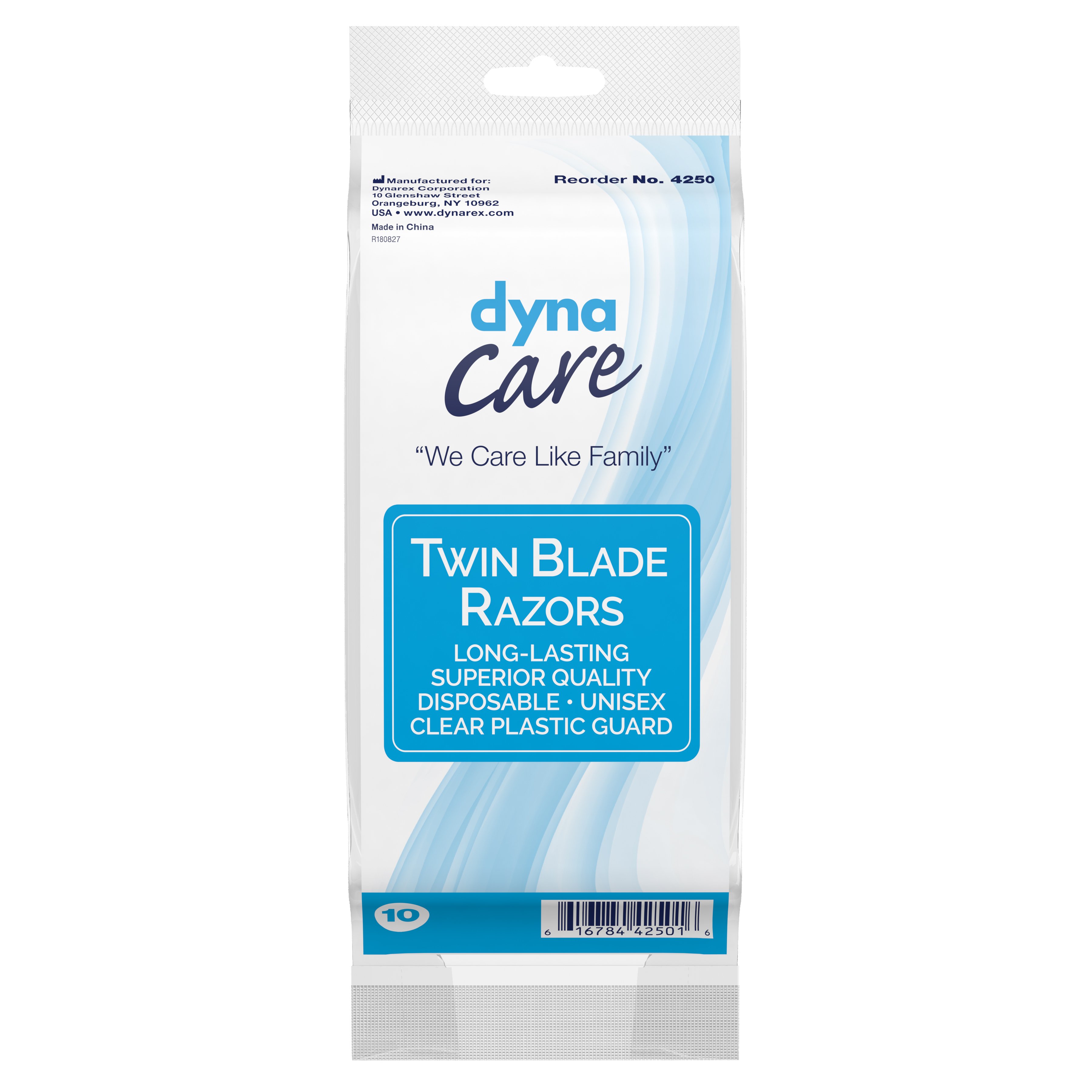 Dynarex 4250 - dynaCare® Twin Blade Disposable Razor - 50/Box, 300/Case
