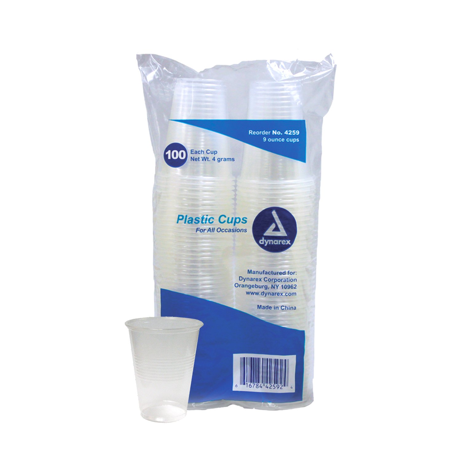 Dynarex 4259 - dynarex® Polypropylene Drinking Cup, 9 ounce - 100/Pack, 2500/Case