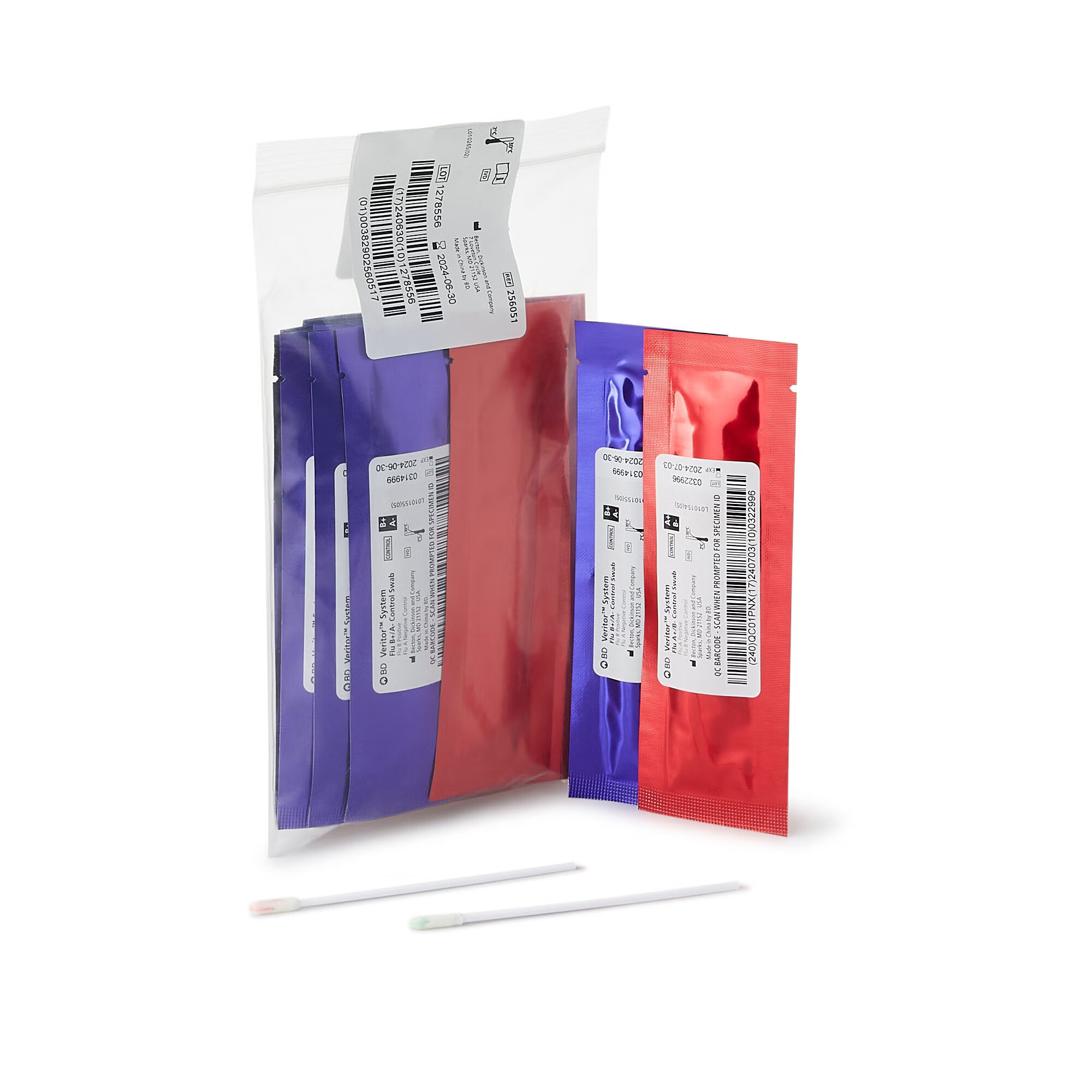 BD - 256051 BD Veritor™ System Control Swab Set 10 Flu A+B Control Swab Sets For BD Veritor™ System Reader and Flu A+B Test