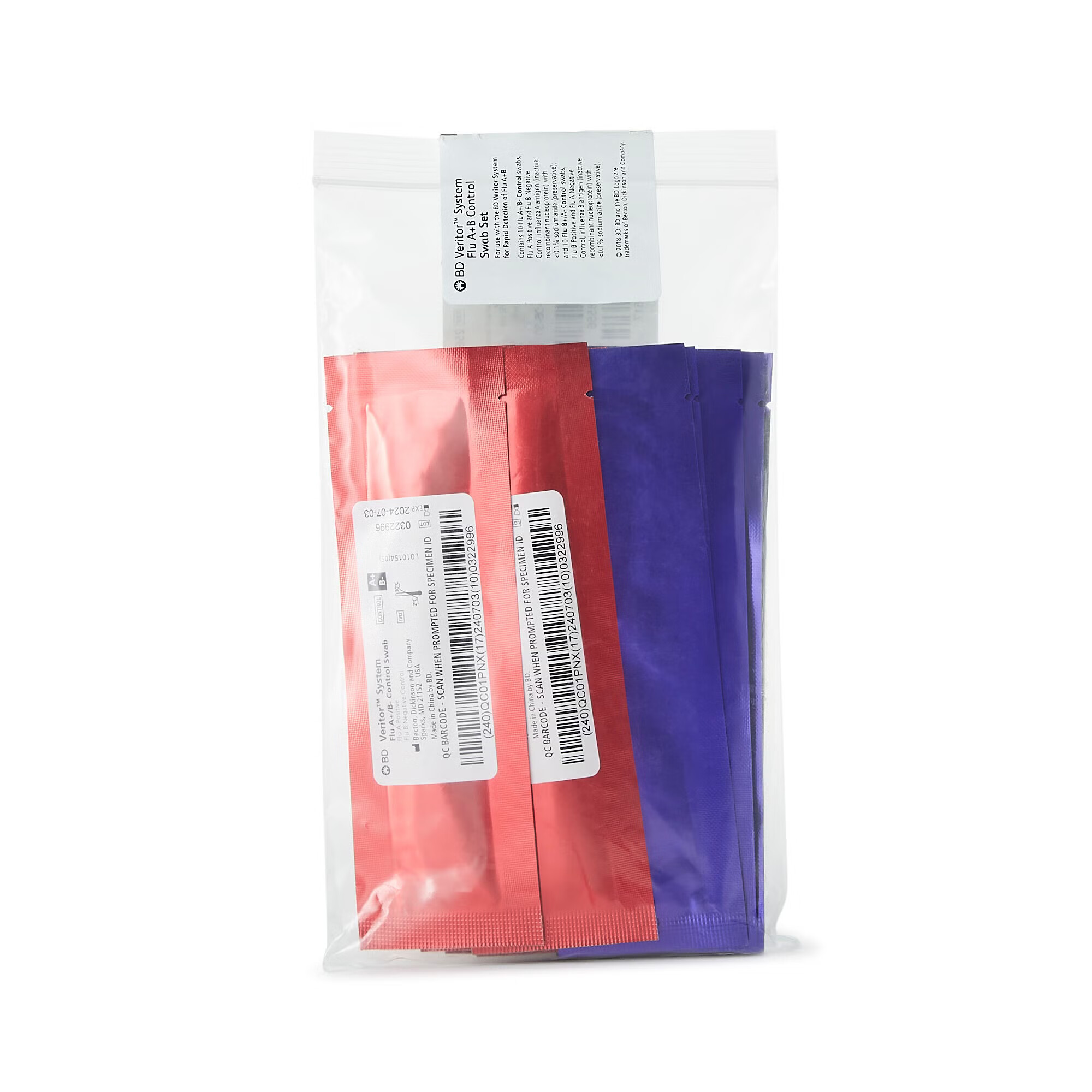 BD - 256051 BD Veritor™ System Control Swab Set 10 Flu A+B Control Swab Sets For BD Veritor™ System Reader and Flu A+B Test