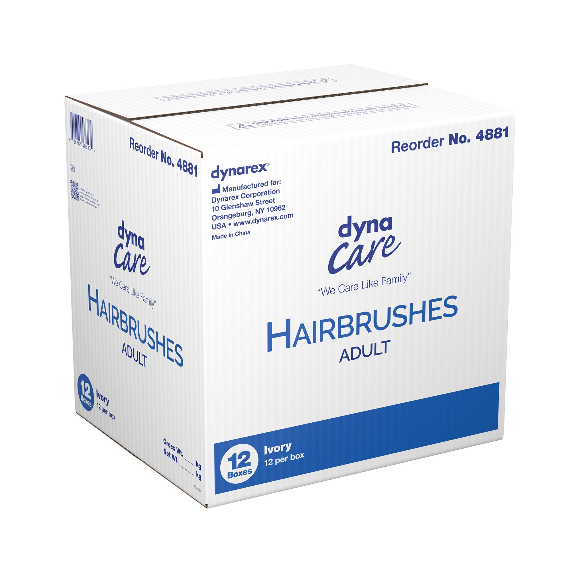 Dynarex 4881 - dynarex® Nylon Bristle Hairbrush - 1/Each, 24/Box, 288/Case