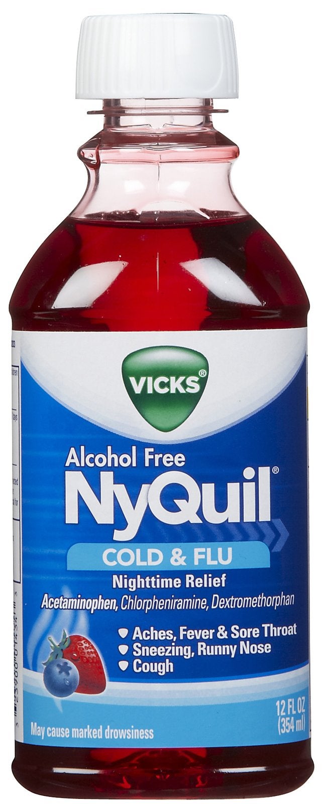 Procter & Gamble - 32390001434 Vicks NyQuil Cold & Flu Liquid Alcohol Free Berry Flavor