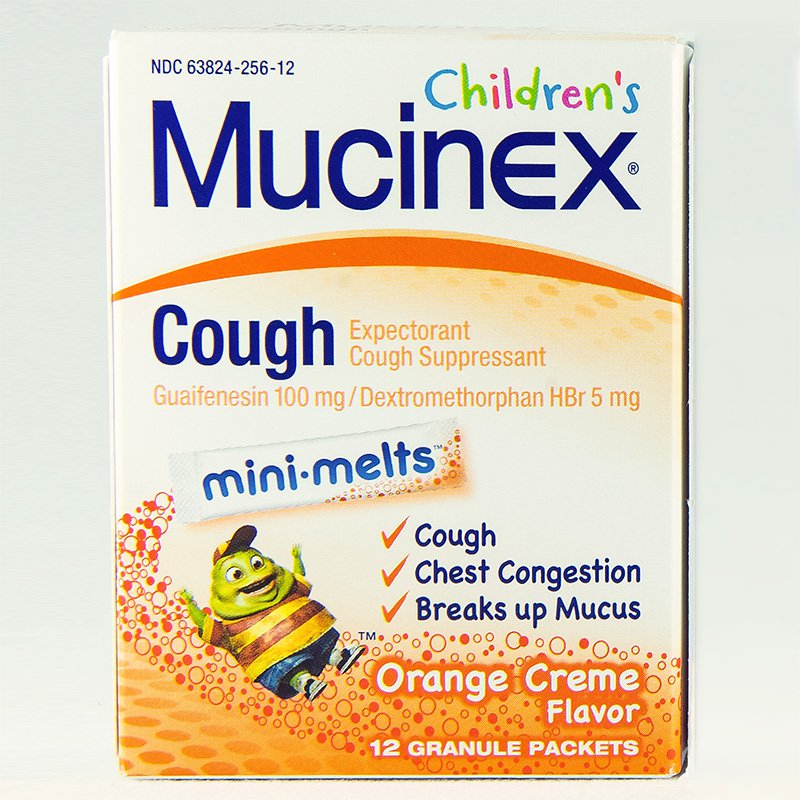 Reckitt Benckiser 63824025612 - Mucinex Children's Cough Mini-Melts Packets Orange Crème Flavor - 12/Pack