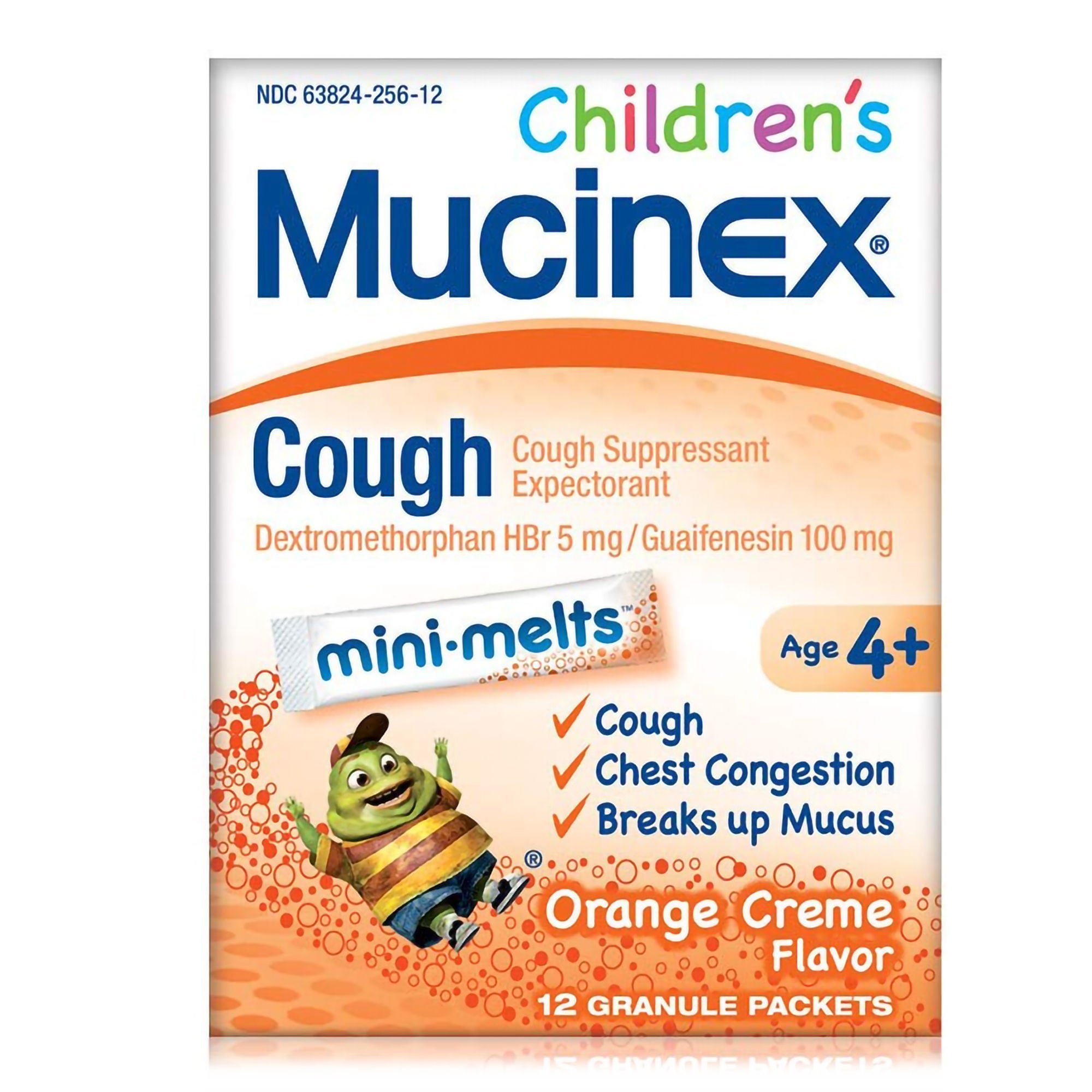 Reckitt Benckiser - 63824025612 Mucinex Children's Cough Mini-Melts Packets Orange Crème Flavor