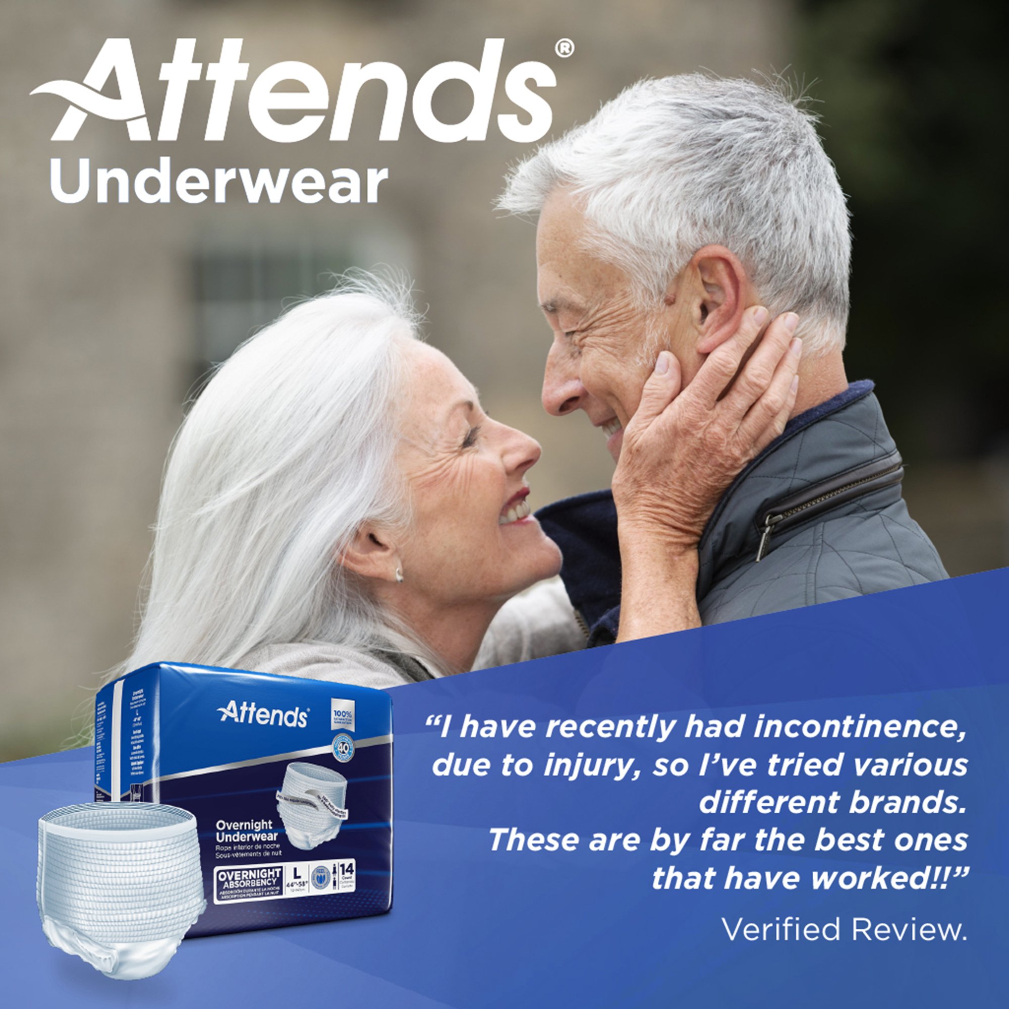 Attends Healthcare Products APPNT30 - Attends® Overnight Underwear with Extended Wear Protection, Large - 14/Bag, 56/Case
