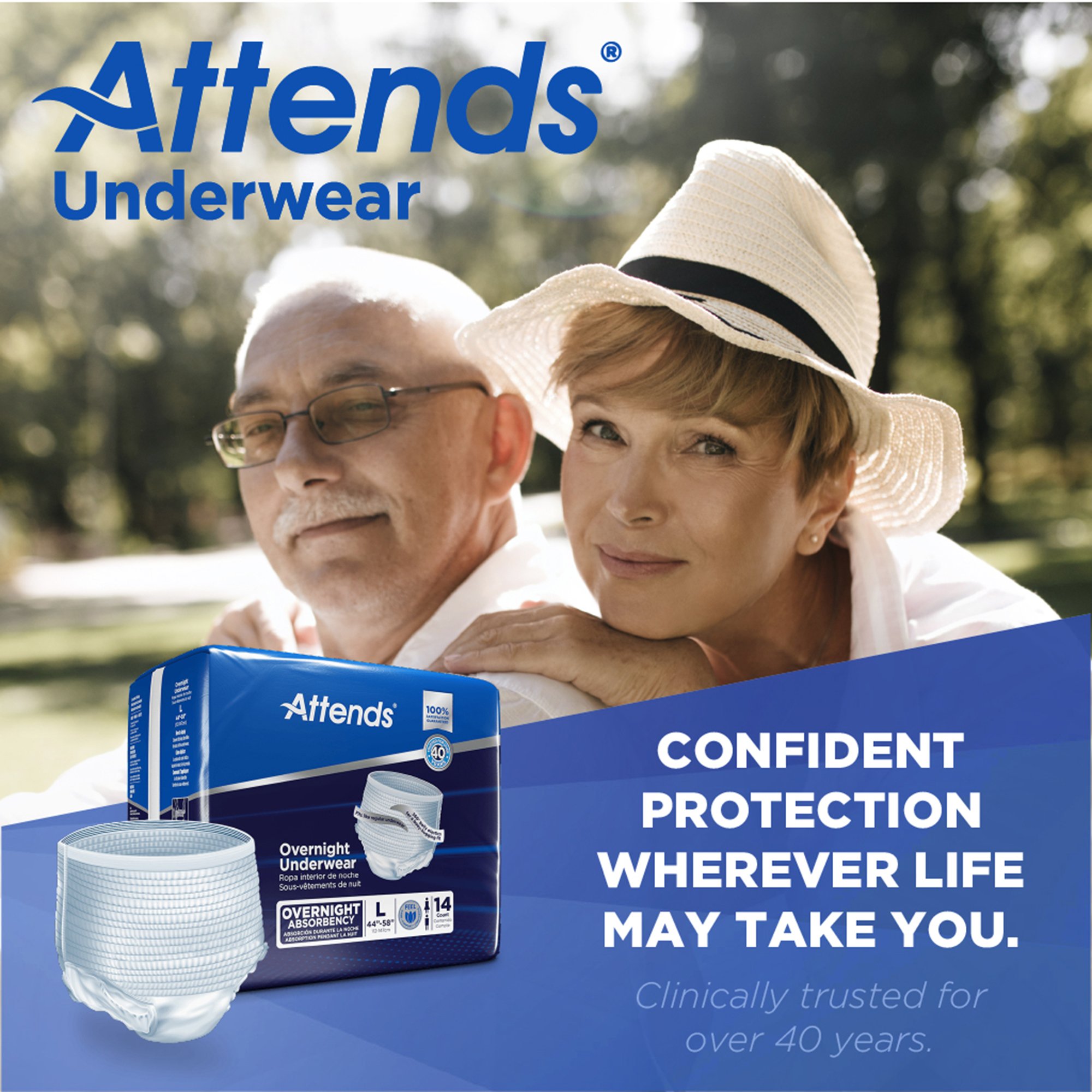 Attends Healthcare Products APPNT30 - Attends® Overnight Underwear with Extended Wear Protection, Large - 14/Bag, 56/Case