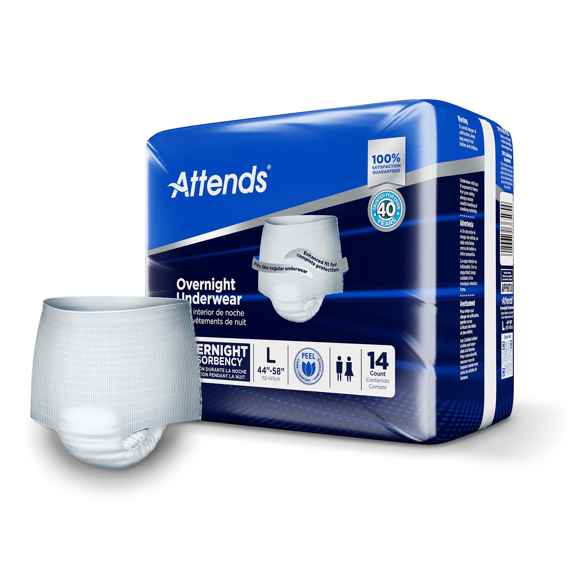 Attends Healthcare Products - APPNT30 Attends® Overnight Underwear with Extended Wear Protection