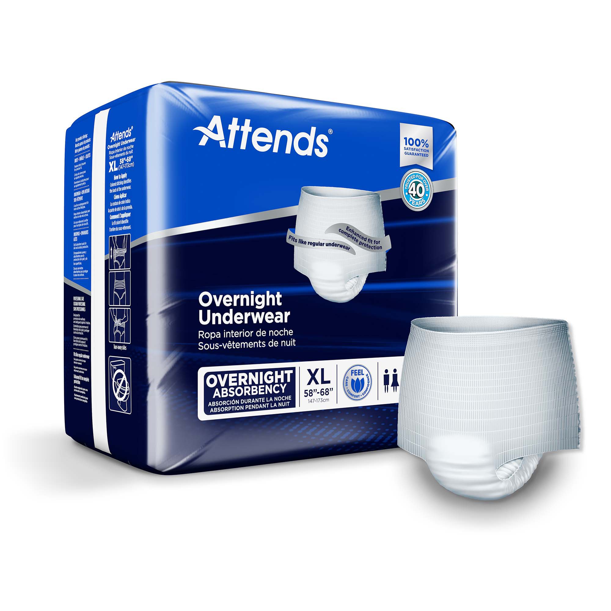 Attends Healthcare Products - APPNT40 Attends® Overnight Underwear with Extended Wear Protection
