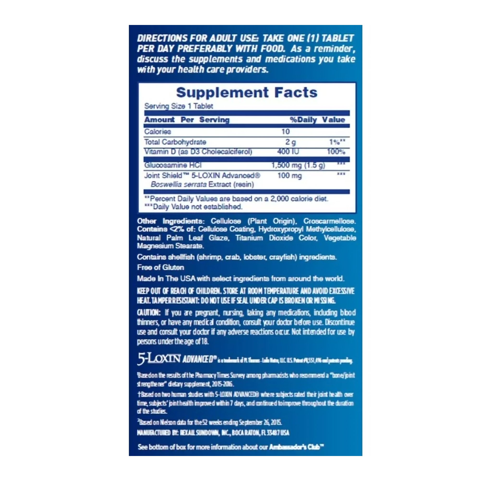 US Nutrition 03076833049 - Osteo-Bi-Flex® Vitamin D / Glucosamine Joint Health Supplement - 30/Box