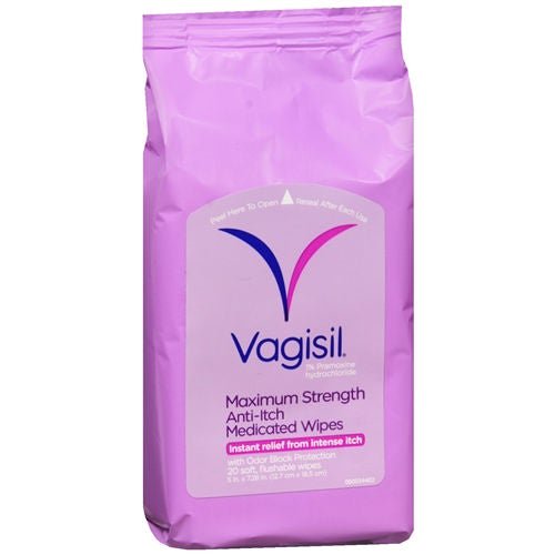 Combe Inc - 01150906002 Vagisil® Medicated Anti-Itch Wipes Maximum Strength