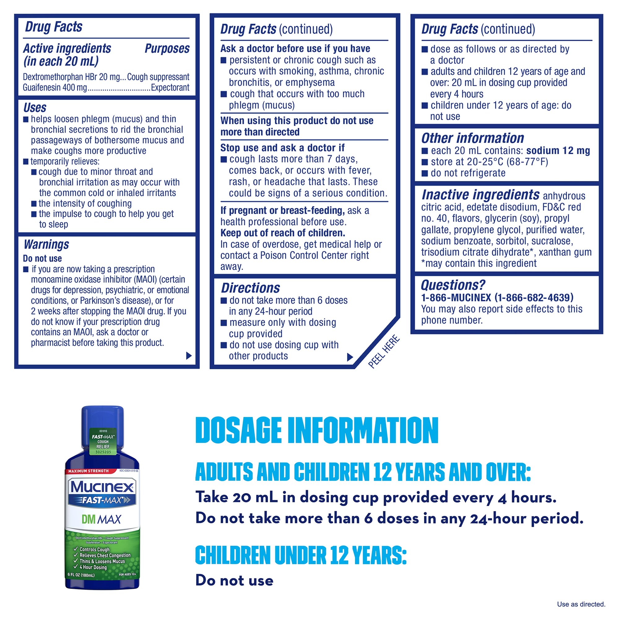 Reckitt Benckiser - 63824001966 Mucinex® Fast-Max™ DM Max Guaifenesin / Dextromethorphan Cold and Cough Relief