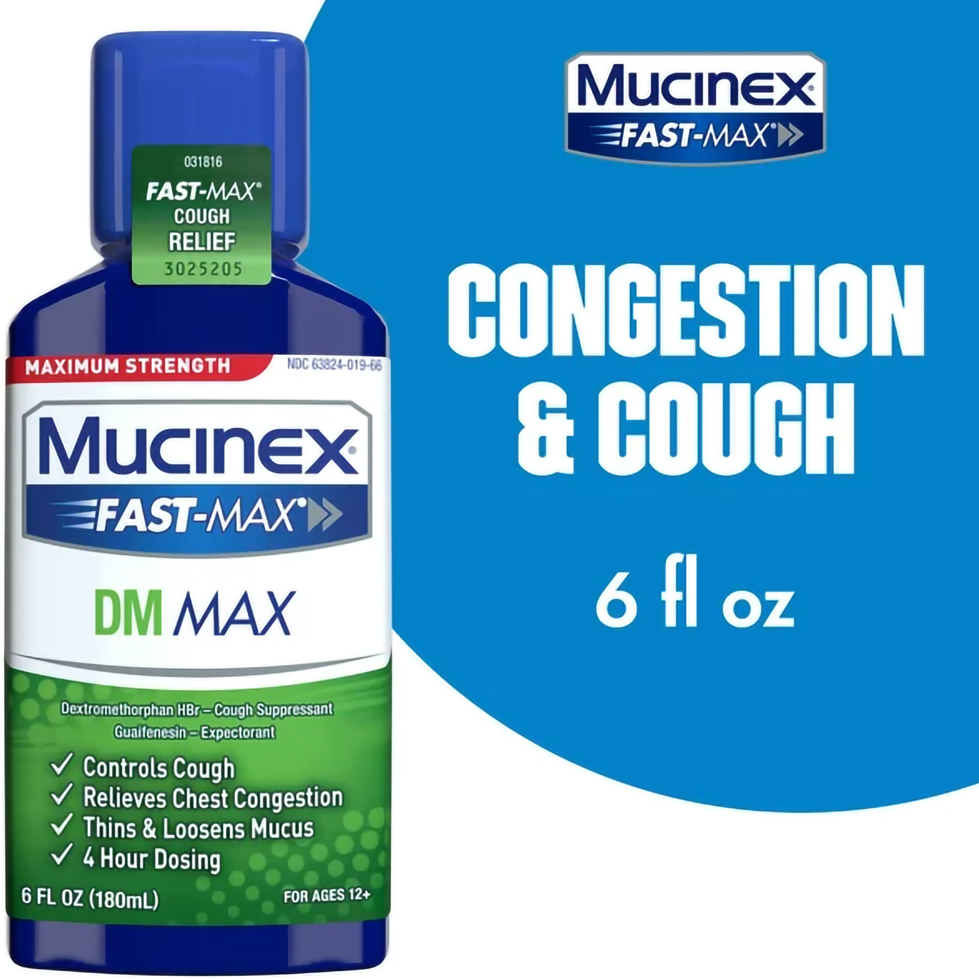 Reckitt Benckiser - 63824001966 Mucinex® Fast-Max™ DM Max Guaifenesin / Dextromethorphan Cold and Cough Relief