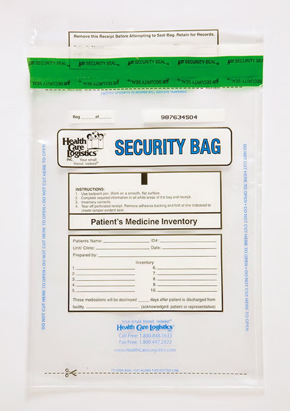 Health Care Logistics - 10447 Patient Medicine Inventory Bag HCL® 9 X 12 Inch Polyethylene Adhesive Closure Clear