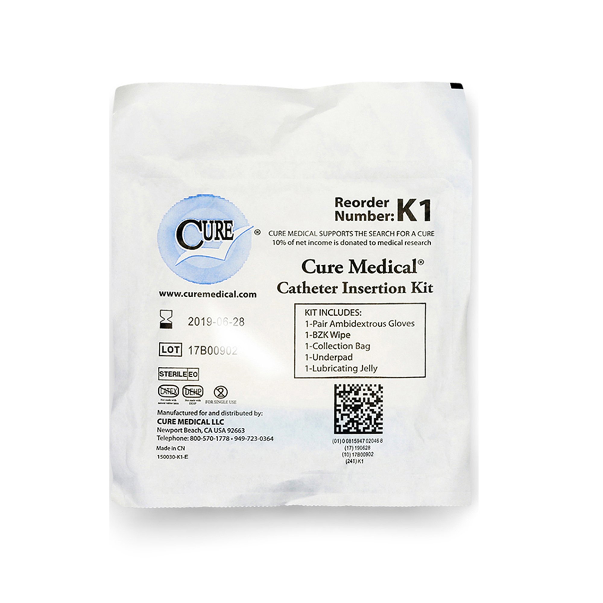 ConvaTec - K1 Cure Medical® Catheter Insertion Tray with Zip Lock Bag