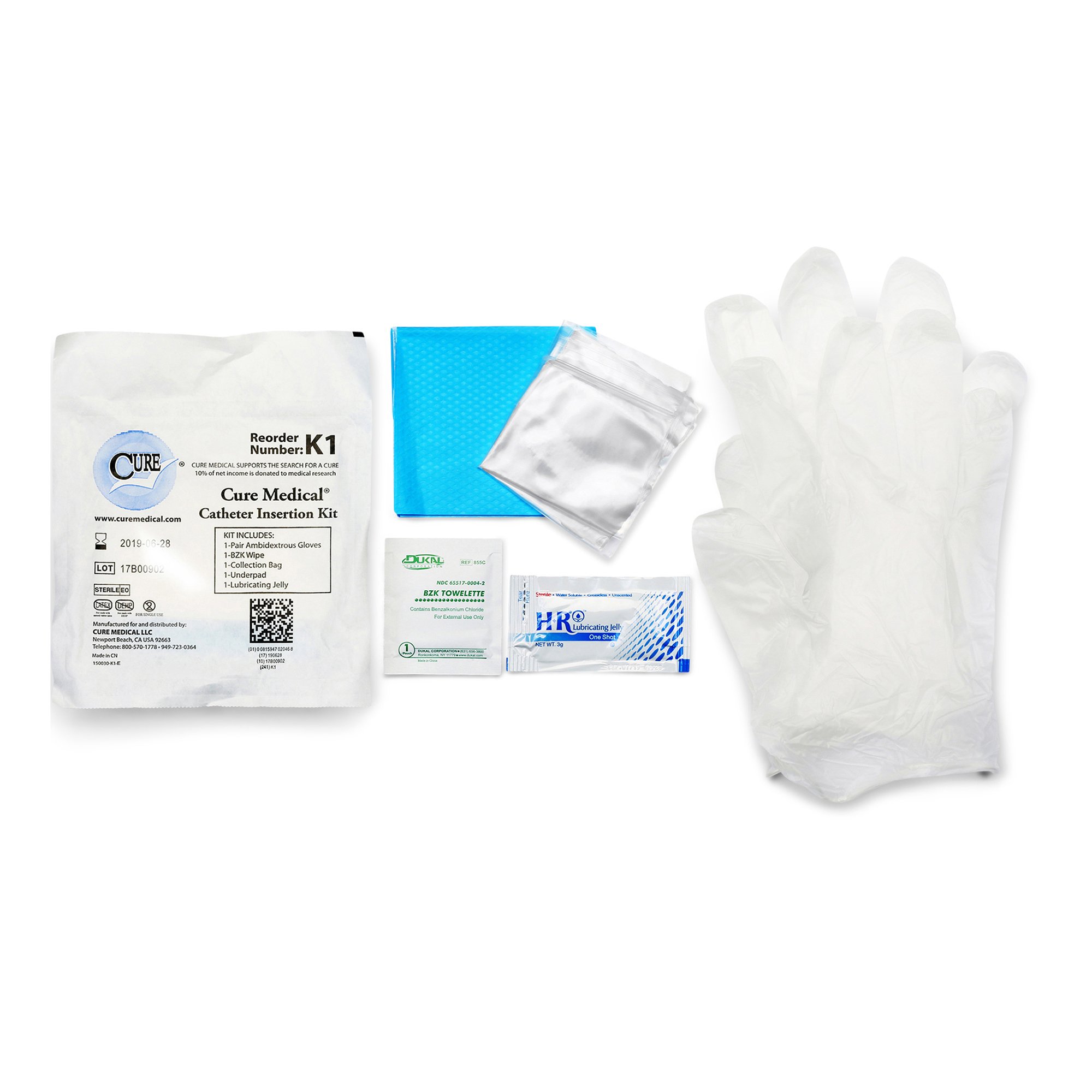 ConvaTec - K1 Cure Medical® Catheter Insertion Tray with Zip Lock Bag