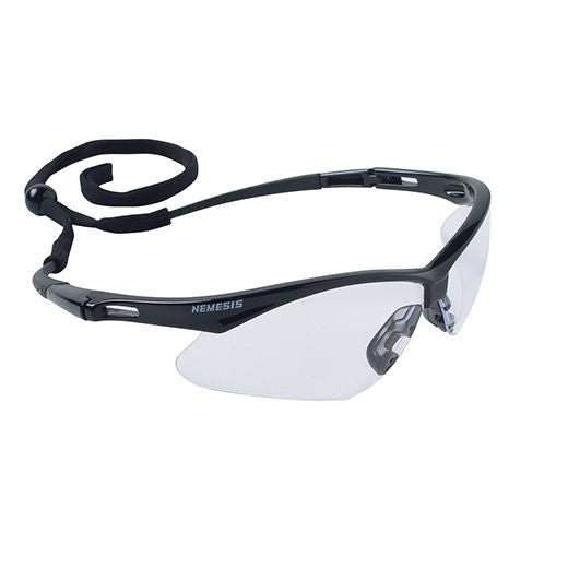 Ansell - 25679 Safety Glasses KleenGuard™ Nemesis™ Wraparound Anti-fog / Anti-static Coating Clear Tint Polycarbonate Lens Black Frame Over Ear One Size Fits Most