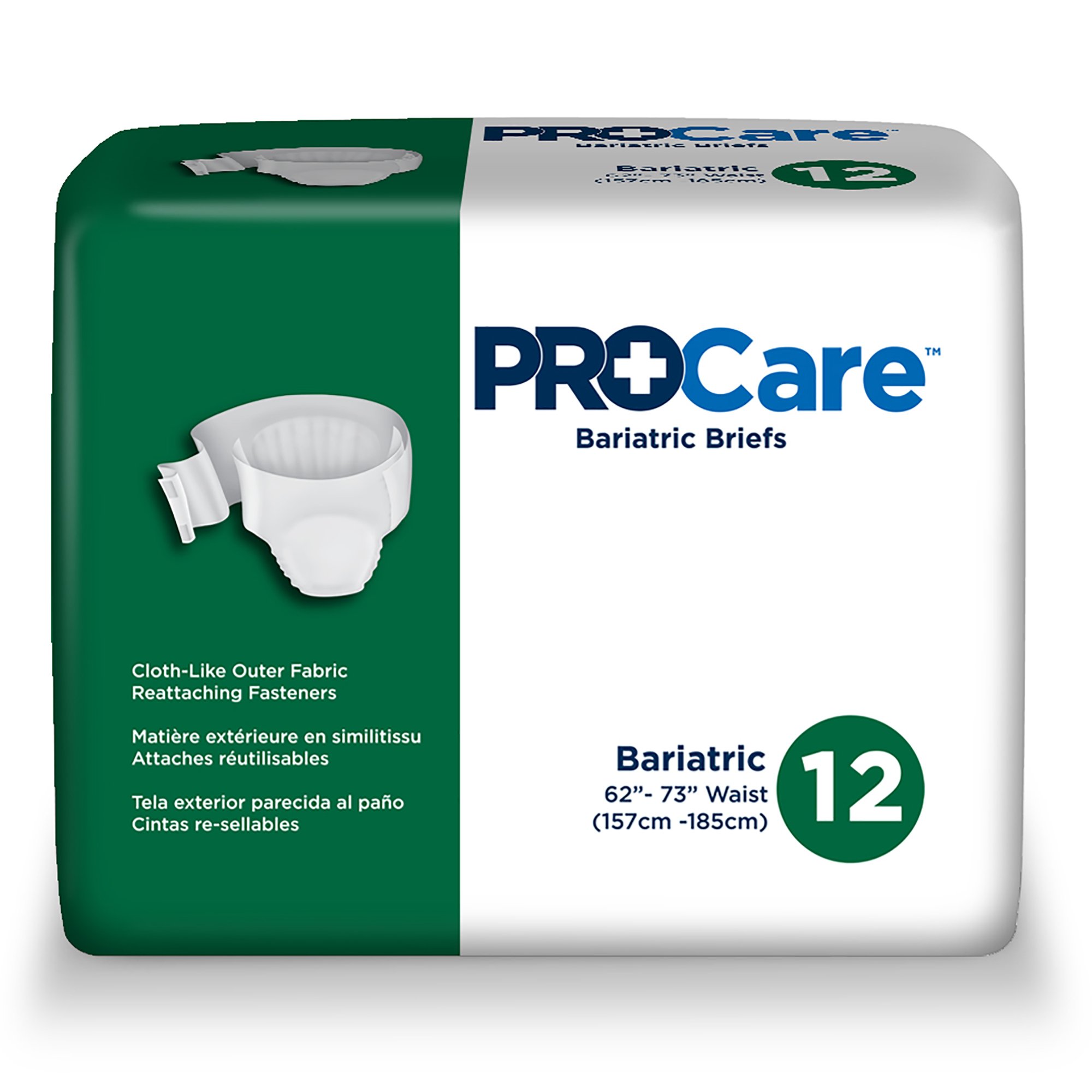 First Quality Products LLC CRB-017 - ProCare Unisex Adult Incontinence Brief, Heavy Absorbency, White, 2-XL - 12/Bag, 48/Case