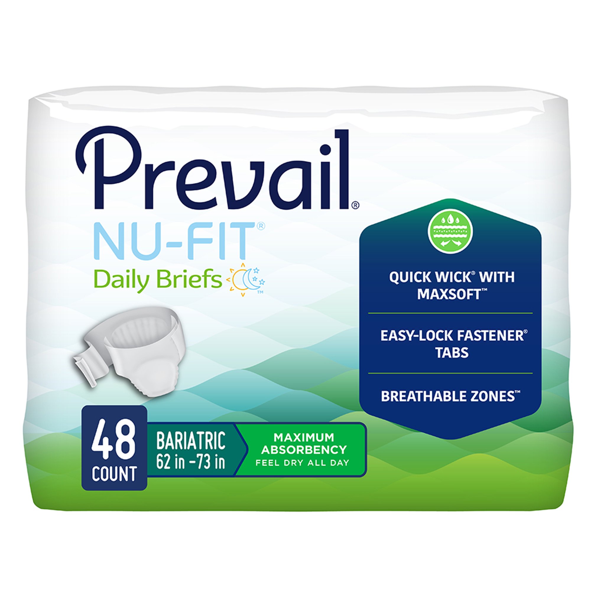 First Quality Products LLC CRB-017 - ProCare Unisex Adult Incontinence Brief, Heavy Absorbency, White, 2-XL - 12/Bag, 48/Case