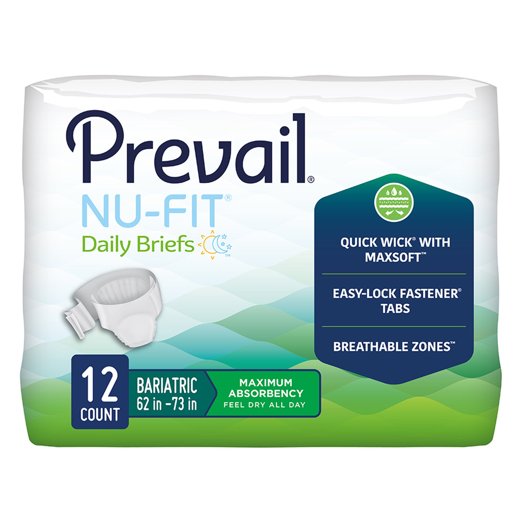 First Quality Products LLC CRB-017 - ProCare Unisex Adult Incontinence Brief, Heavy Absorbency, White, 2-XL - 12/Bag, 48/Case