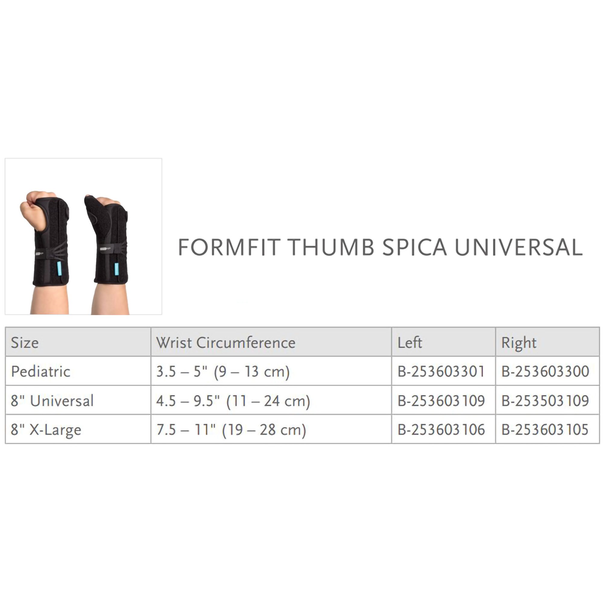 Ossur - B-253603109 Ossur® FormFit® Left Wrist Brace with Thumb Spica