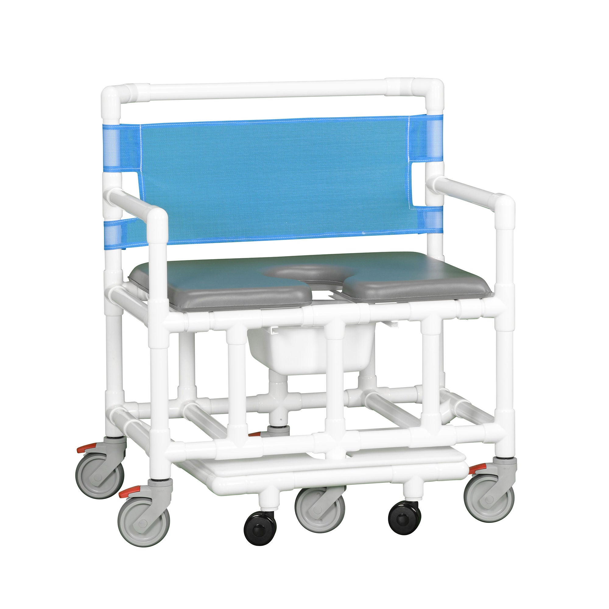 IPU - VL OF20 P 700FR Commode / Shower Chair ipu® Fixed Arms PVC Frame Mesh Backrest 36 Inch Seat Width 700 lbs. Weight Capacity