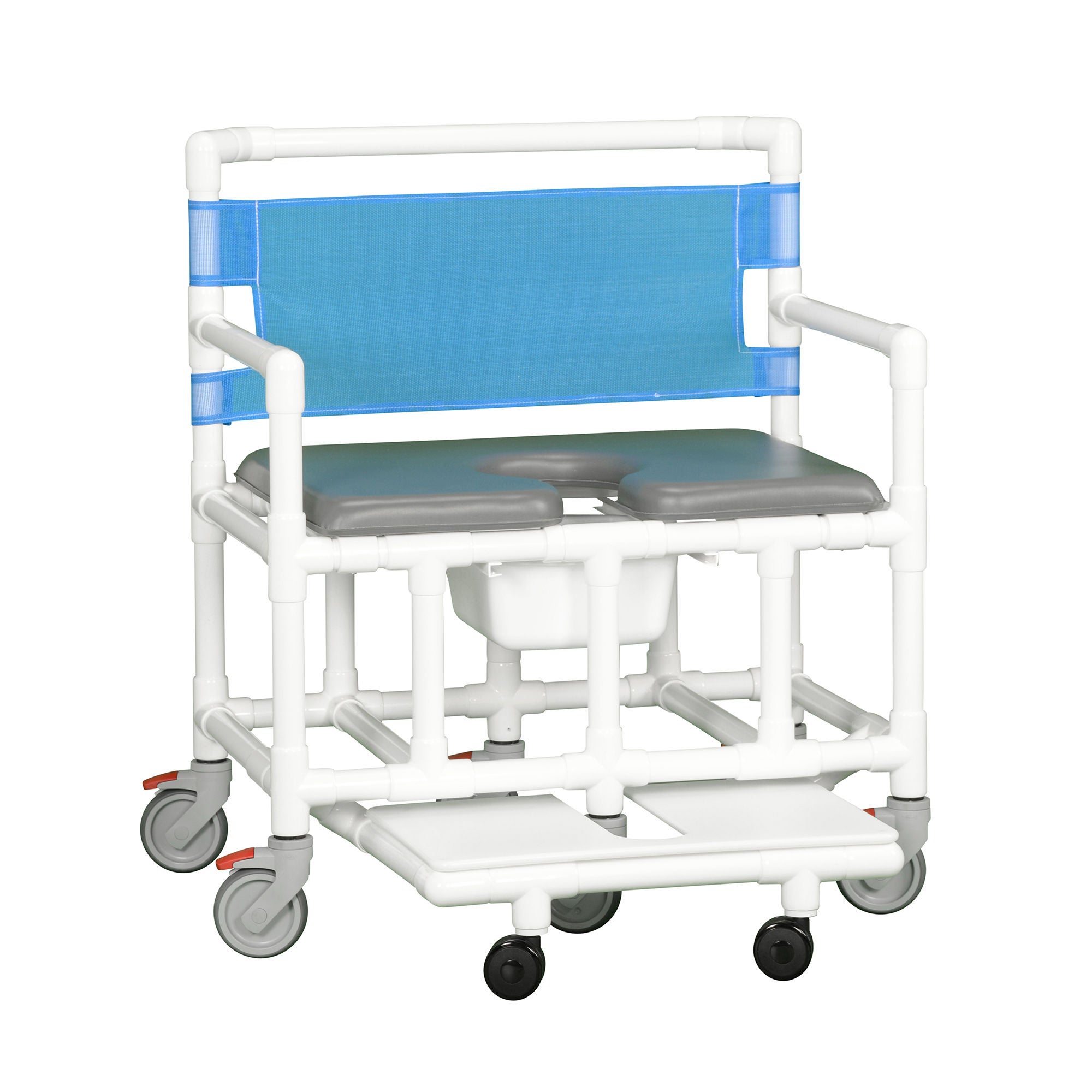 IPU - VL OF20 P 700FR Commode / Shower Chair ipu® Fixed Arms PVC Frame Mesh Backrest 36 Inch Seat Width 700 lbs. Weight Capacity
