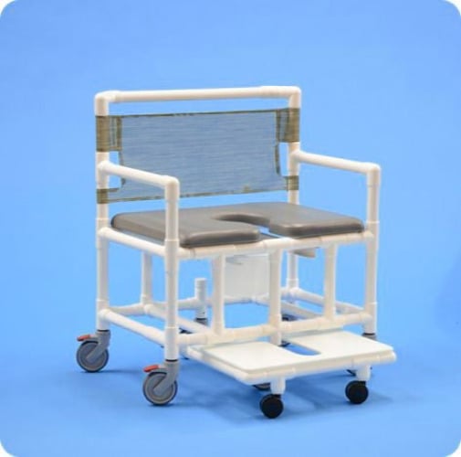 IPU - VL OF20 P 700FR Commode / Shower Chair ipu® Fixed Arms PVC Frame Mesh Backrest 36 Inch Seat Width 700 lbs. Weight Capacity