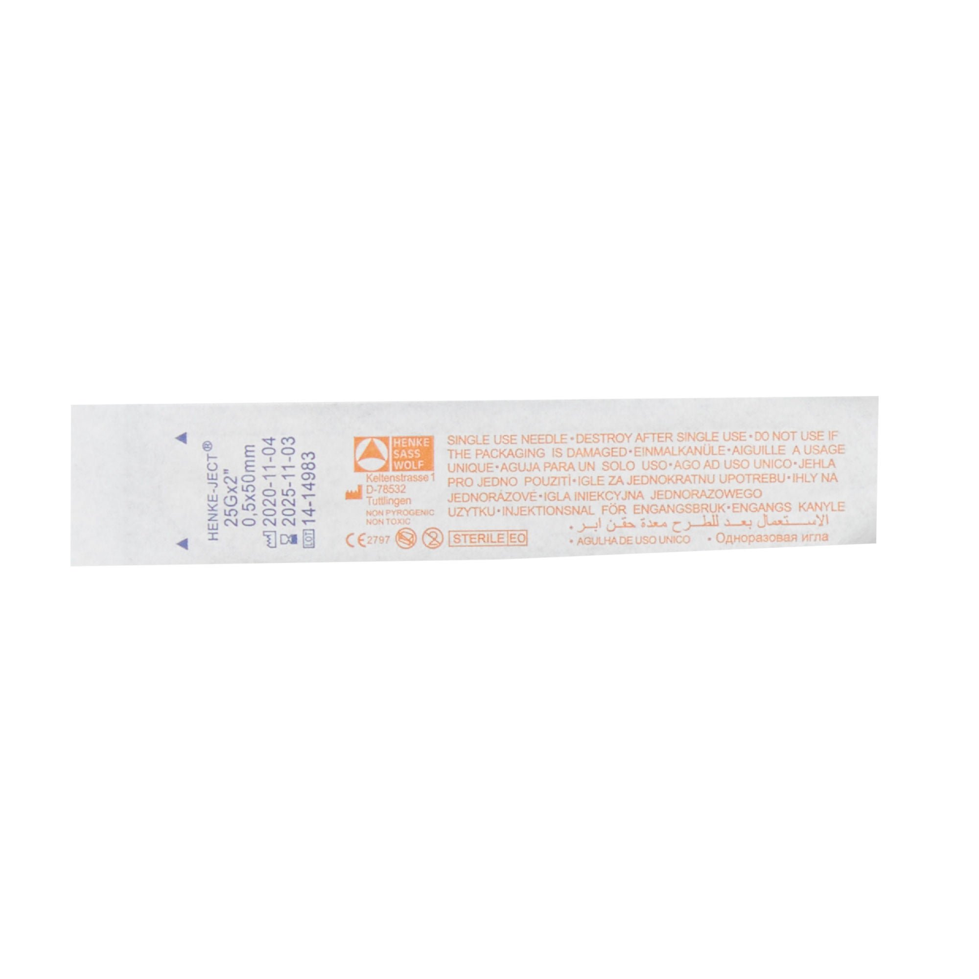 AirTite Products - NH252 Hypodermic Needle HSW Fine-Ject® 2 Inch Length 25 Gauge Thin Wall Without Safety
