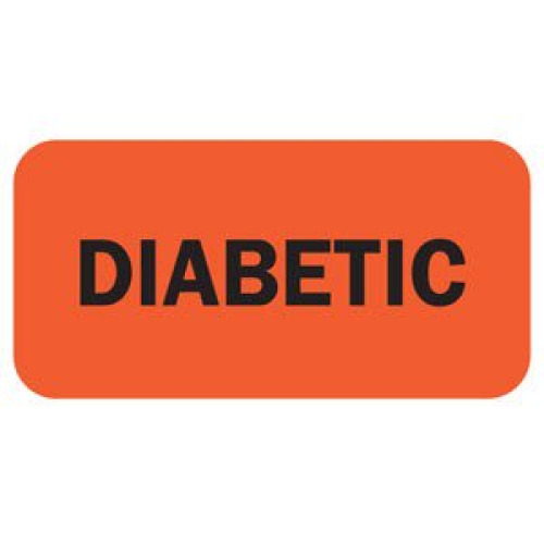 Tabbies - 40528 Pre-Printed Label Auxiliary Label Red Diabetic Black Safety and Instructional 1-1/2 X 3/4 Inch