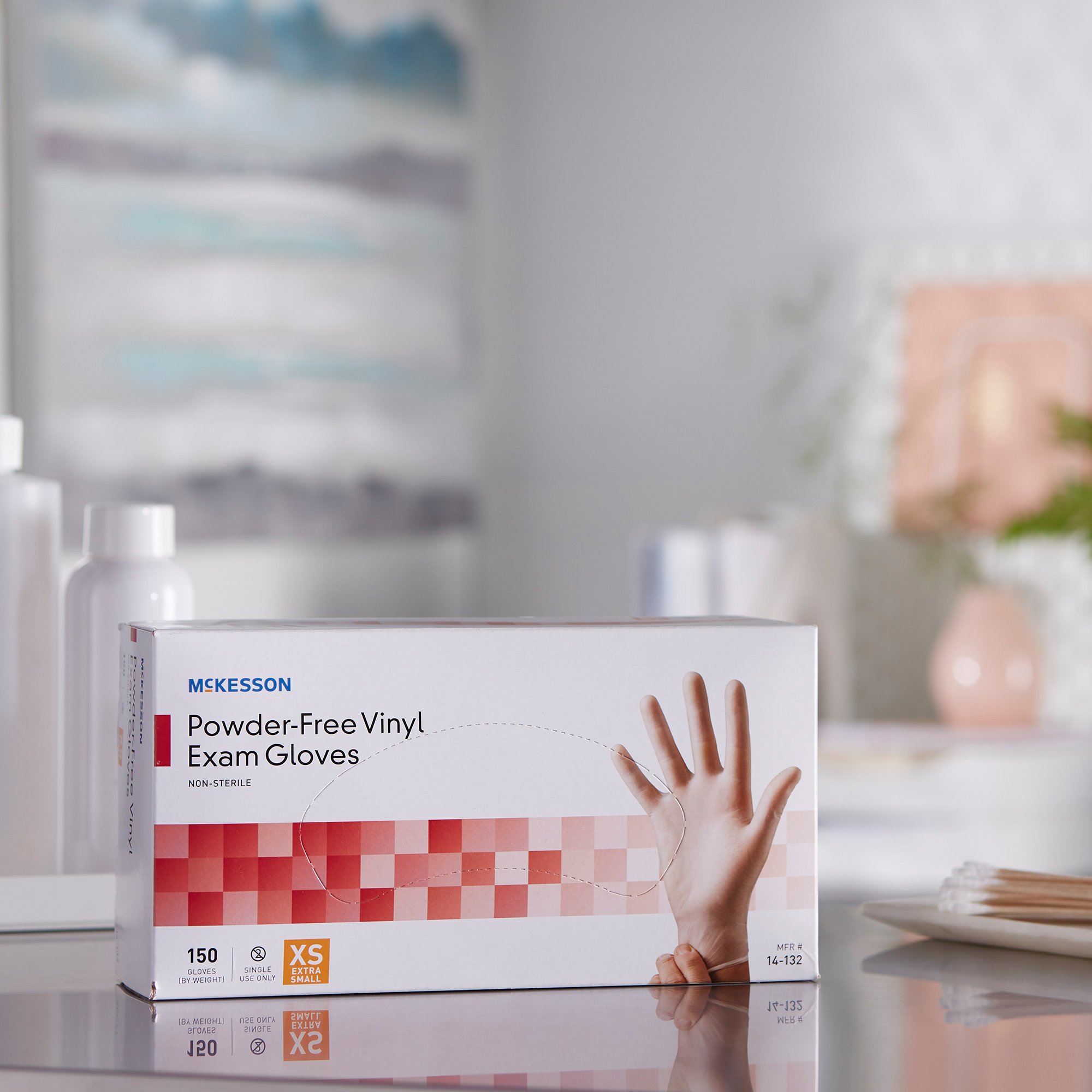 McKesson Brand 14-132 - McKesson Vinyl Exam Glove, Extra Small, Clear - 150/Box, 1500/Case