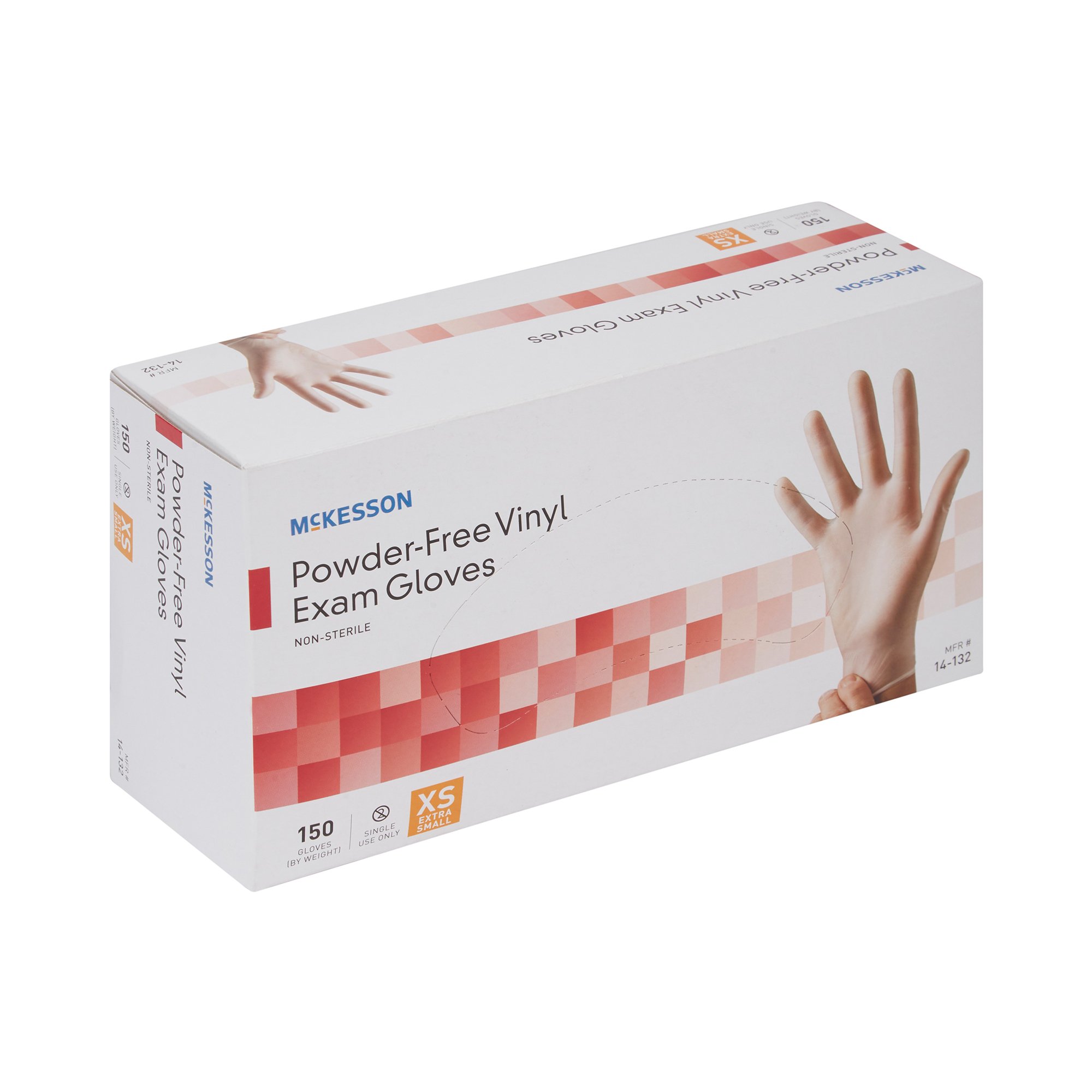 McKesson Brand 14-132 - McKesson Vinyl Exam Glove, Extra Small, Clear - 150/Box, 1500/Case