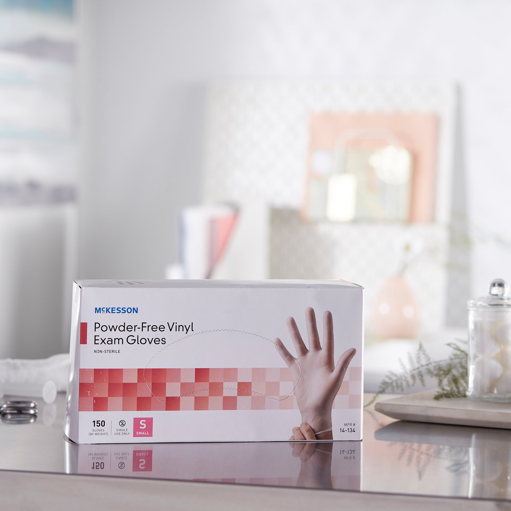 McKesson Brand 14-134 - McKesson Vinyl Exam Glove, Small, Clear - 150/Box, 1500/Case