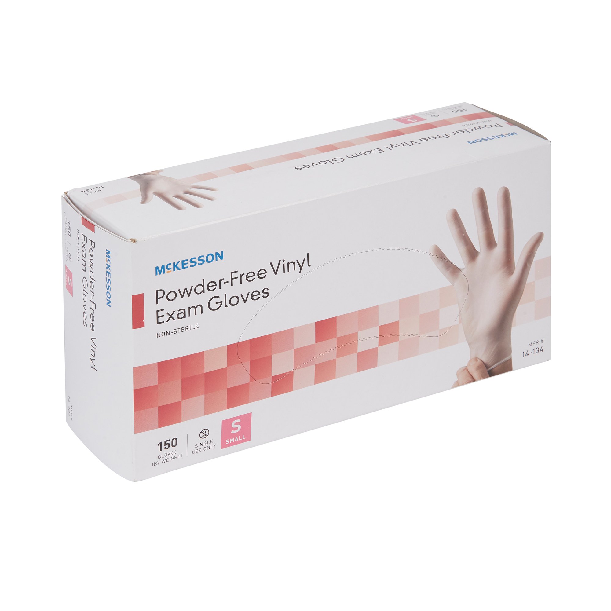 McKesson Brand 14-134 - McKesson Vinyl Exam Glove, Small, Clear - 150/Box, 1500/Case