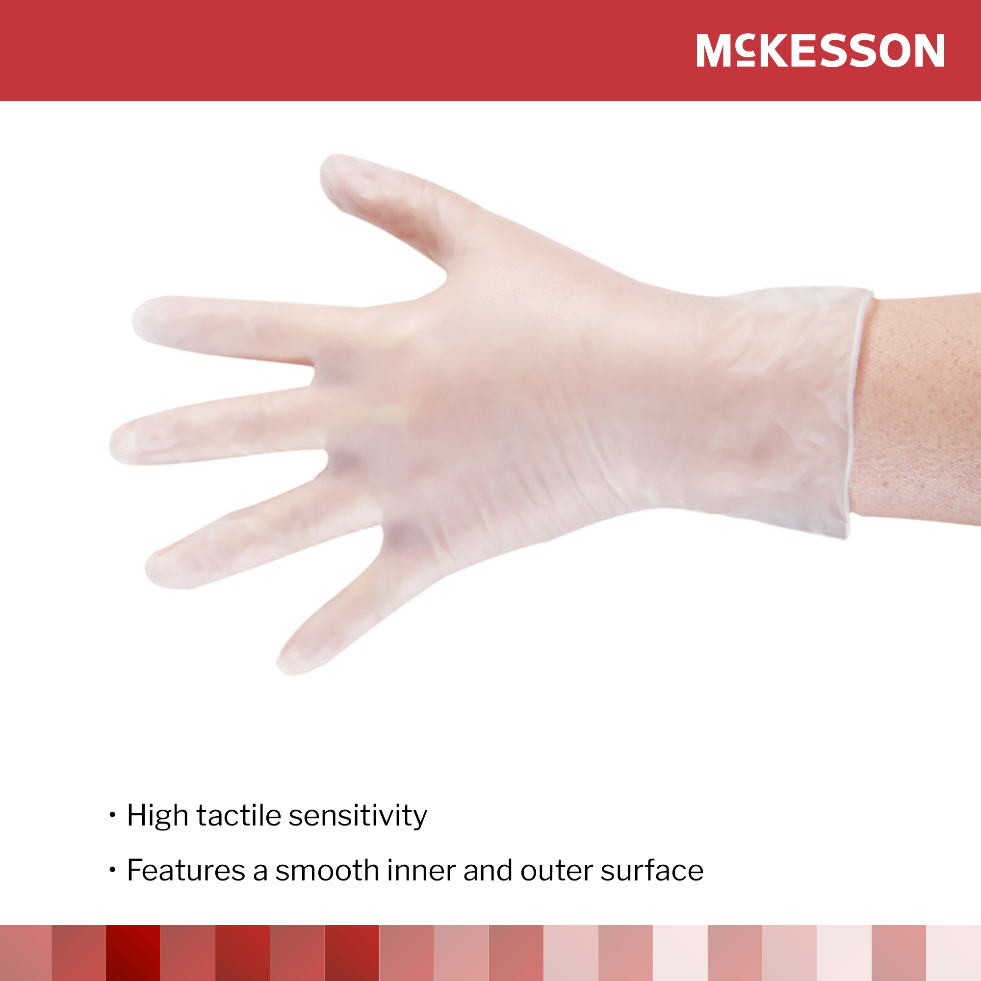 McKesson Brand 14-136 - McKesson Vinyl Exam Glove, Medium, Clear - 150/Box, 1500/Case