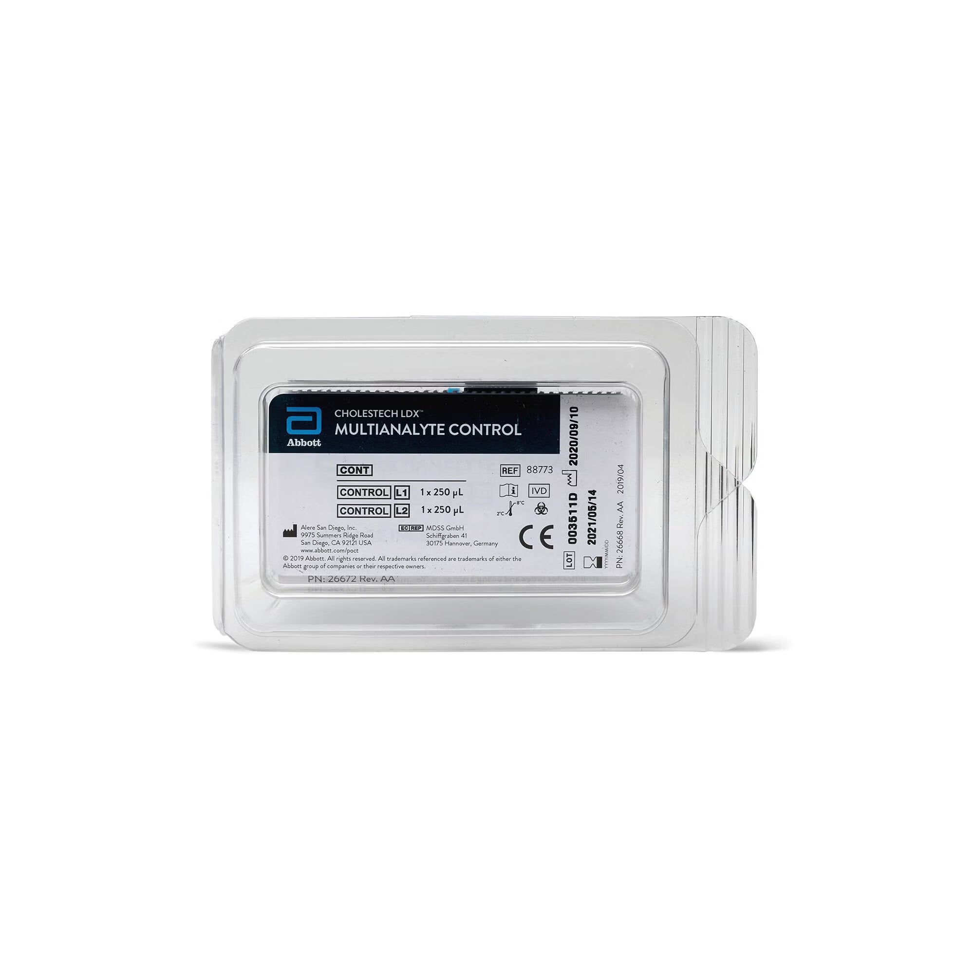 Abbott Rapid Dx North America LLC - 88773 Control Set Cholestech LDX® Multiple Analytes 2 Levels 2 X 0.25 mL