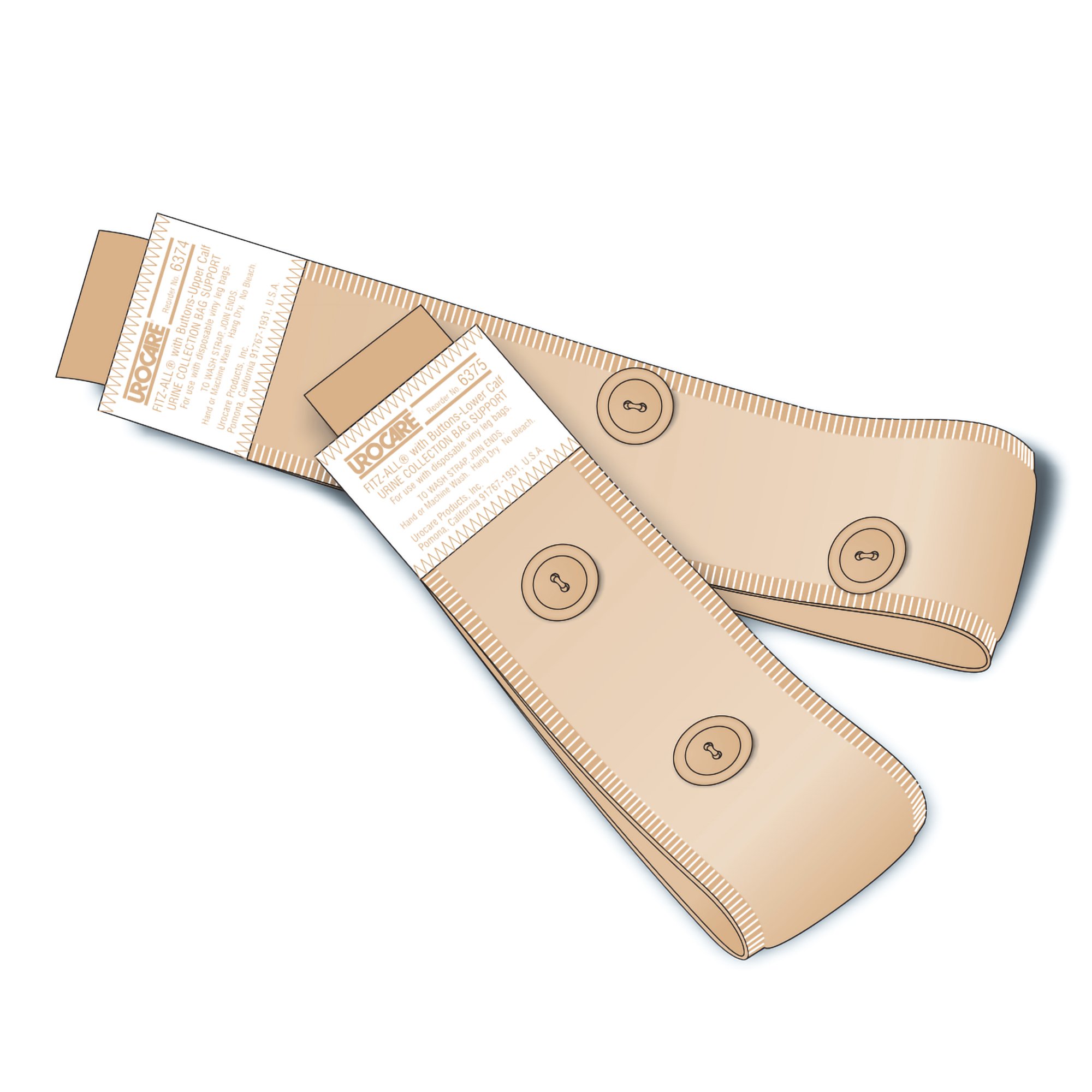 Urocare Products - 6380 Fitz-All® Fabric Leg Straps with Buttons