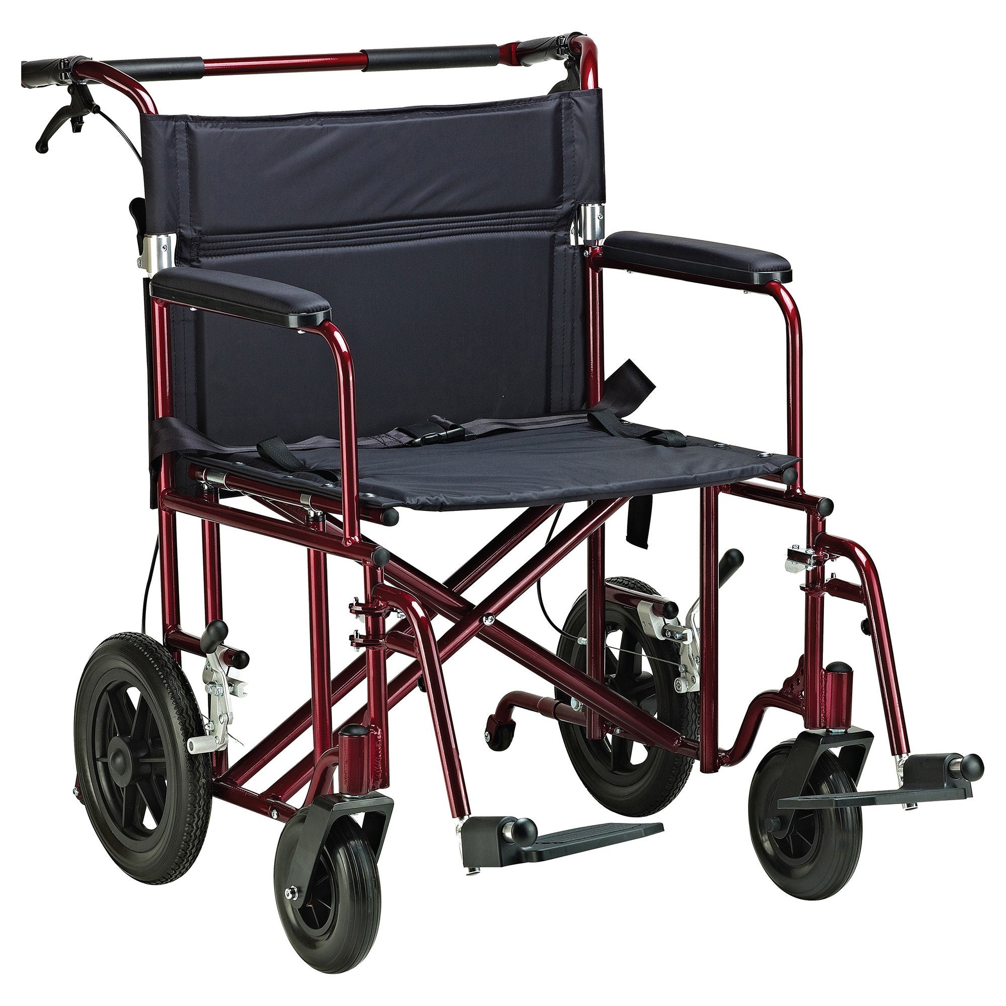 Drive DeVilbiss Healthcare - ATC22-R Transport Chair drive™ 22 Inch Seat Width Full Length Arm Swing-Away Footrest Aluminum Frame with Blue Finish