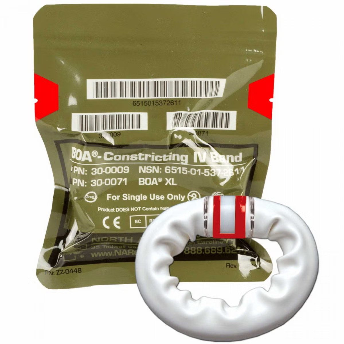 North American Rescue - 30-0009 IV Tourniquet BOA® 7-1/2 to 18 Inch Length Flat Pack Nylon / Rubber
