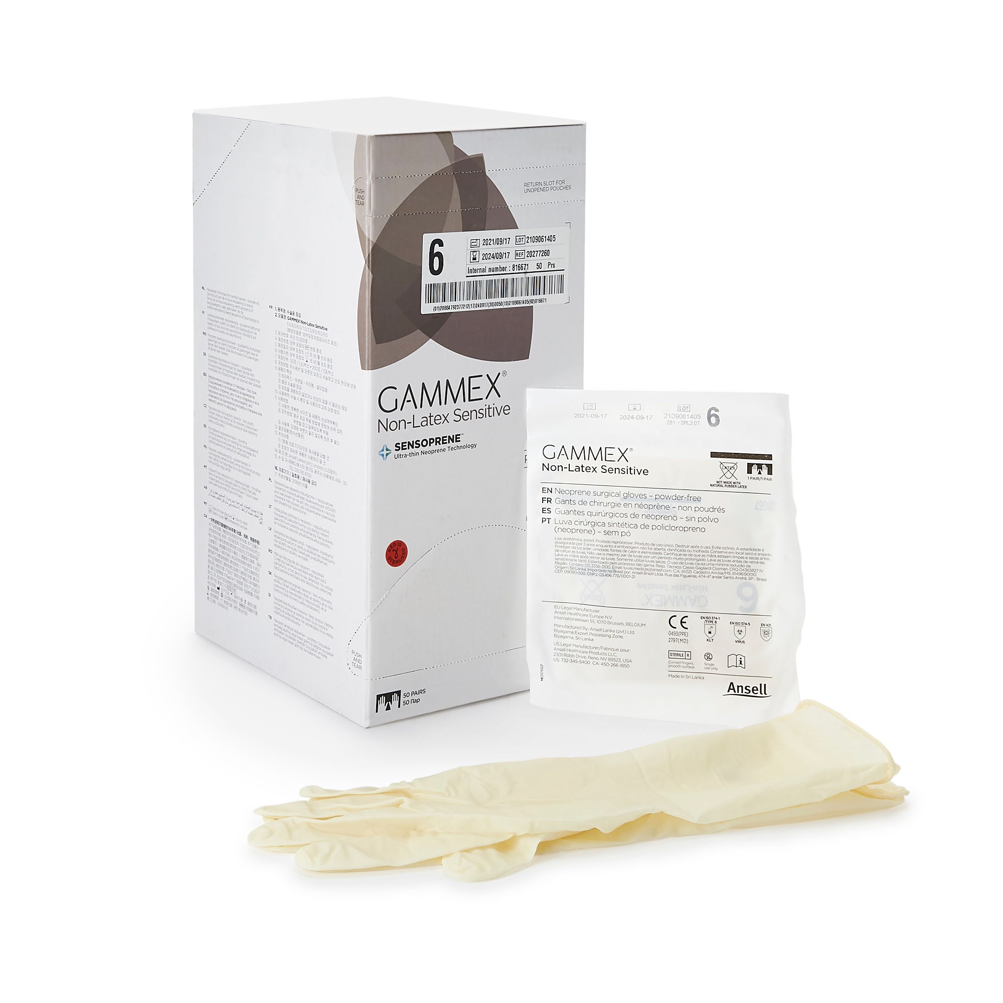 Ansell - 20277260 Gammex® Non-Latex Sensitive Polychloroprene Surgical Glove