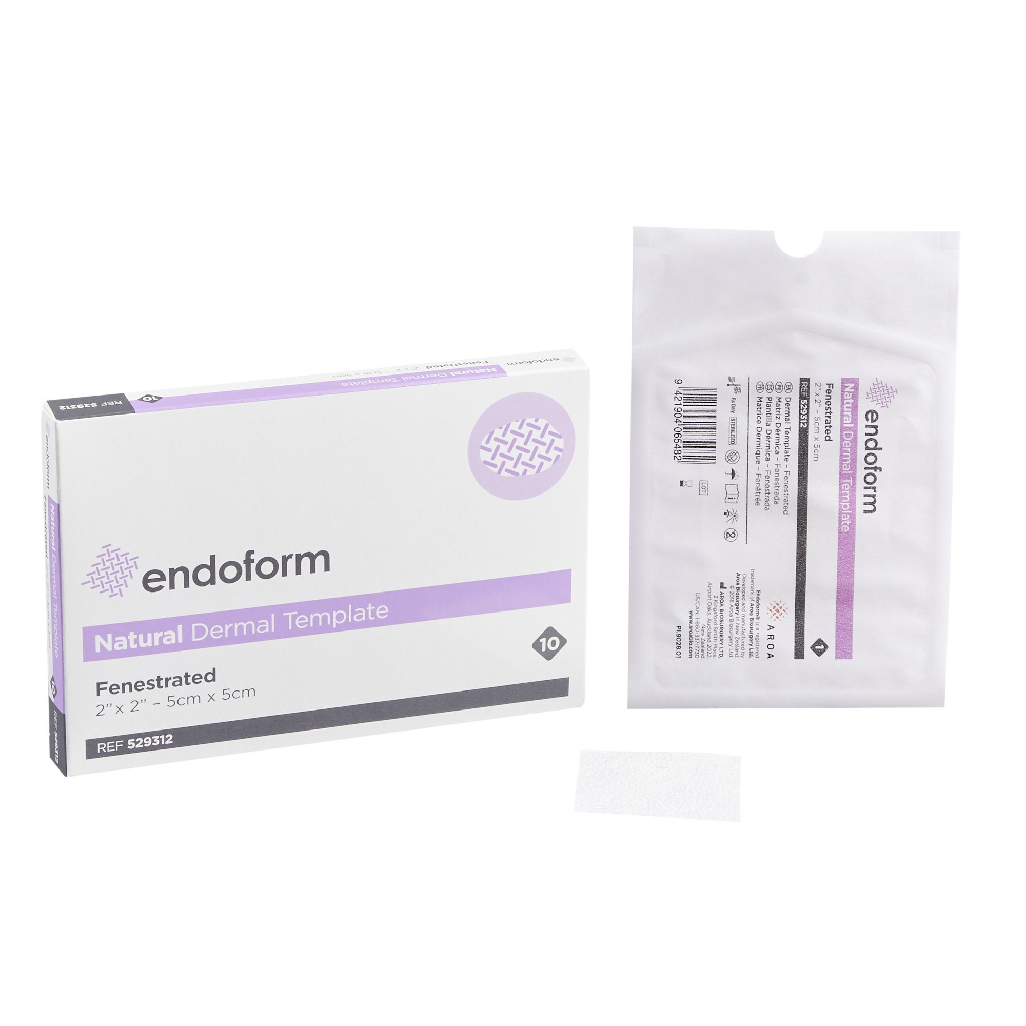 Aroa Biosurgery Inc - 529312 Endoform® Natural Dermal Template Fenestrated Collagen Dressing