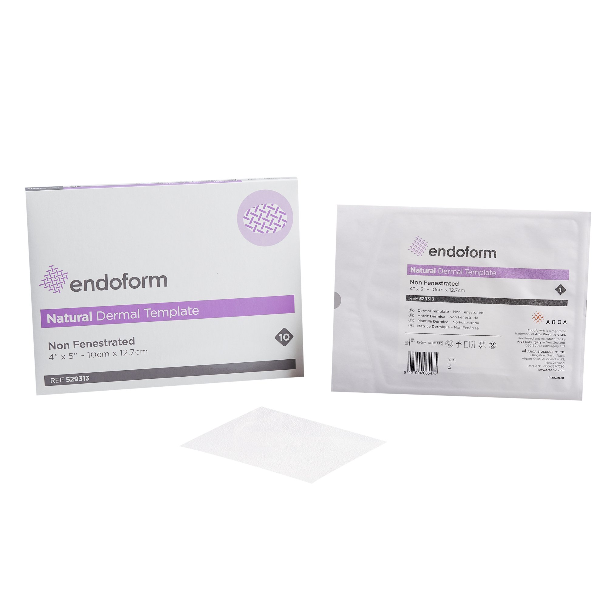 Aroa Biosurgery Inc - 529313 Endoform® Natural Dermal Template Nonfenestrated Collagen Dressing