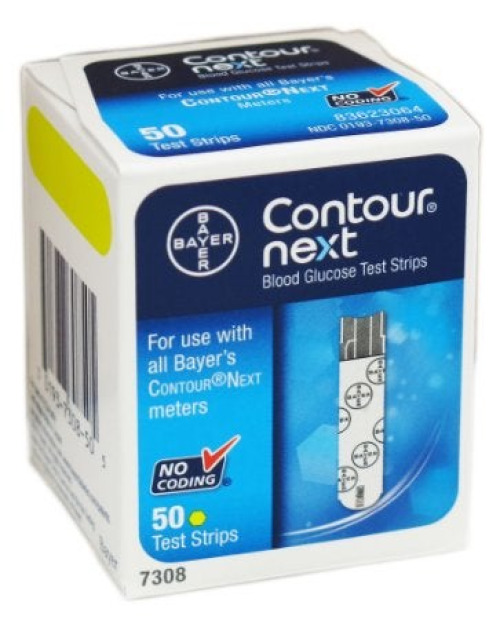Ascensia Diabetes Care - 7308 Blood Glucose Test Strips Contour® 50 Strips per Pack For All Bayer's Countour® Next meters