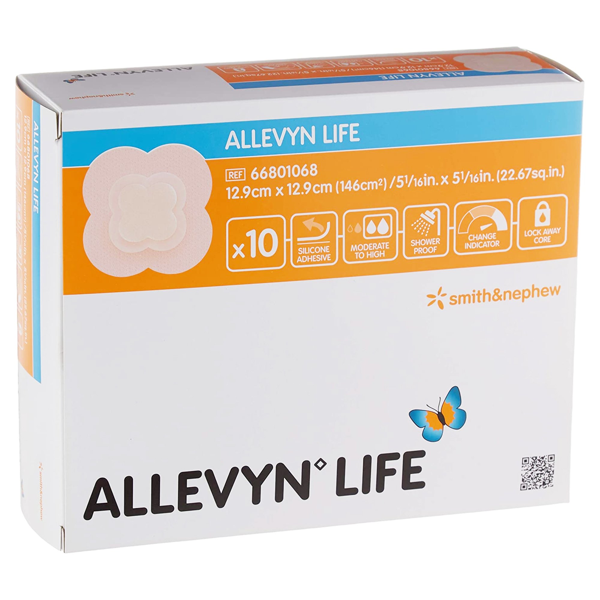 Smith & Nephew - 66801068 Allevyn Life Silicone Adhesive with Border Silicone Foam Dressing