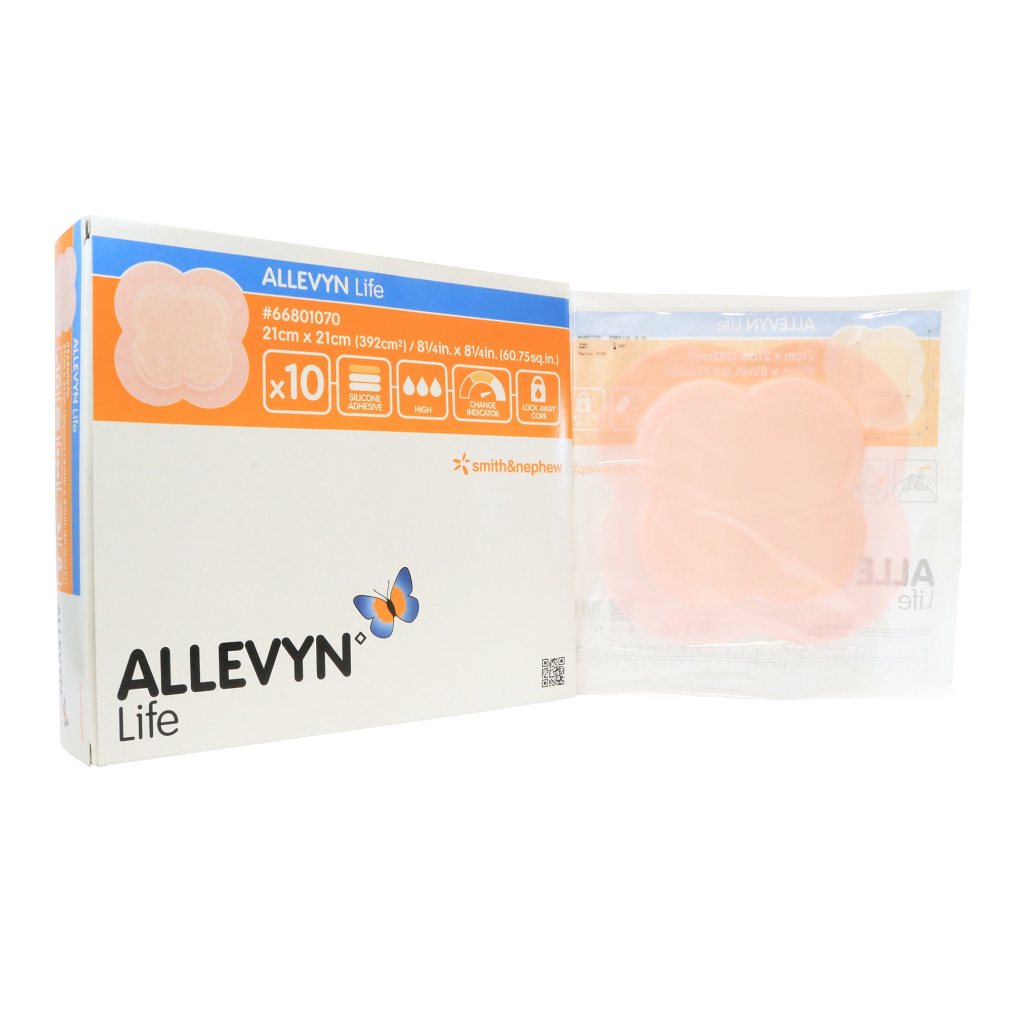 Smith & Nephew - 66801070 Allevyn™ Life Silicone Adhesive with Border Silicone Foam Dressing